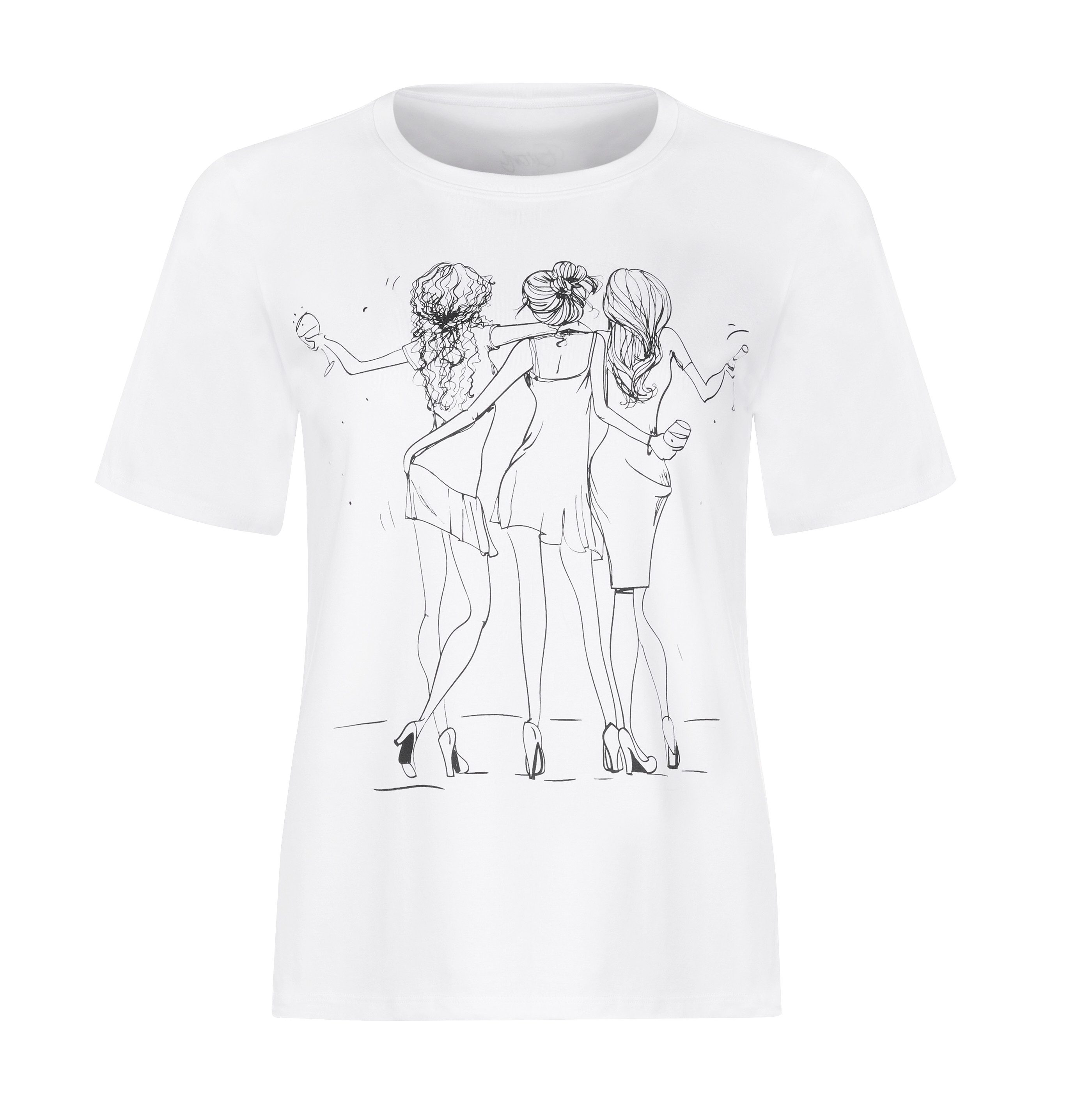 Evoni T-Shirt Damen Kurzarmshirt aus weichem Baumwollstoff mit modischem Fr günstig online kaufen