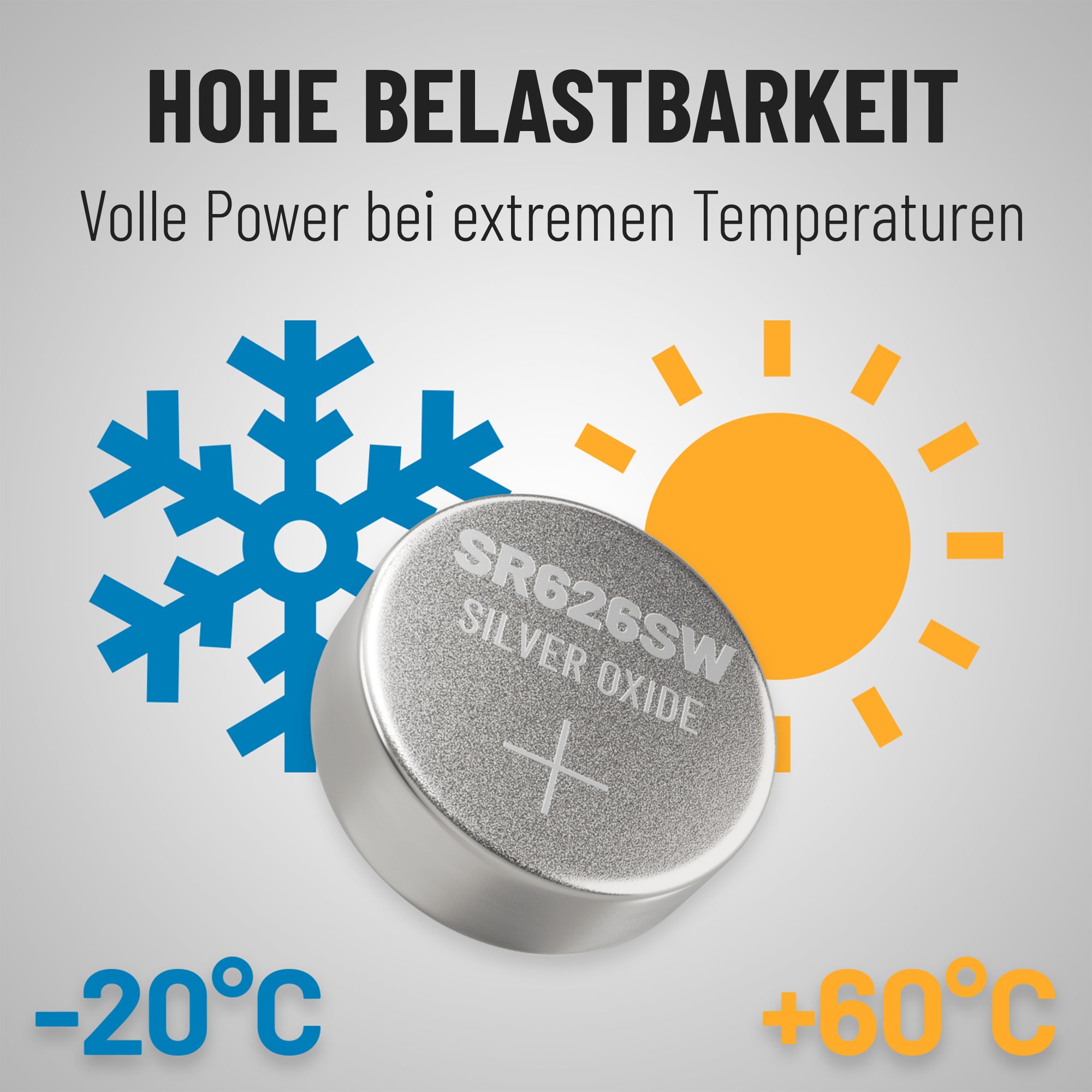 ABSINA SR626SW Uhrenbatterie 1,55V Silberoxid 100er Pack - Knopfzellen AG4 Knopfzelle, (10 St)