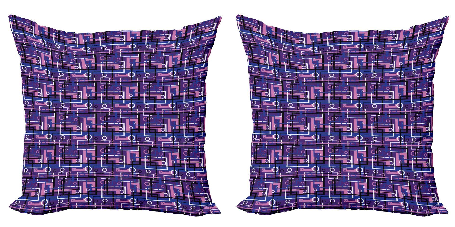Kissenbezüge Modern Accent Doppelseitiger Abakuhaus Kreise Formen Geometrisch Stück), Digitaldruck, (2 Maze