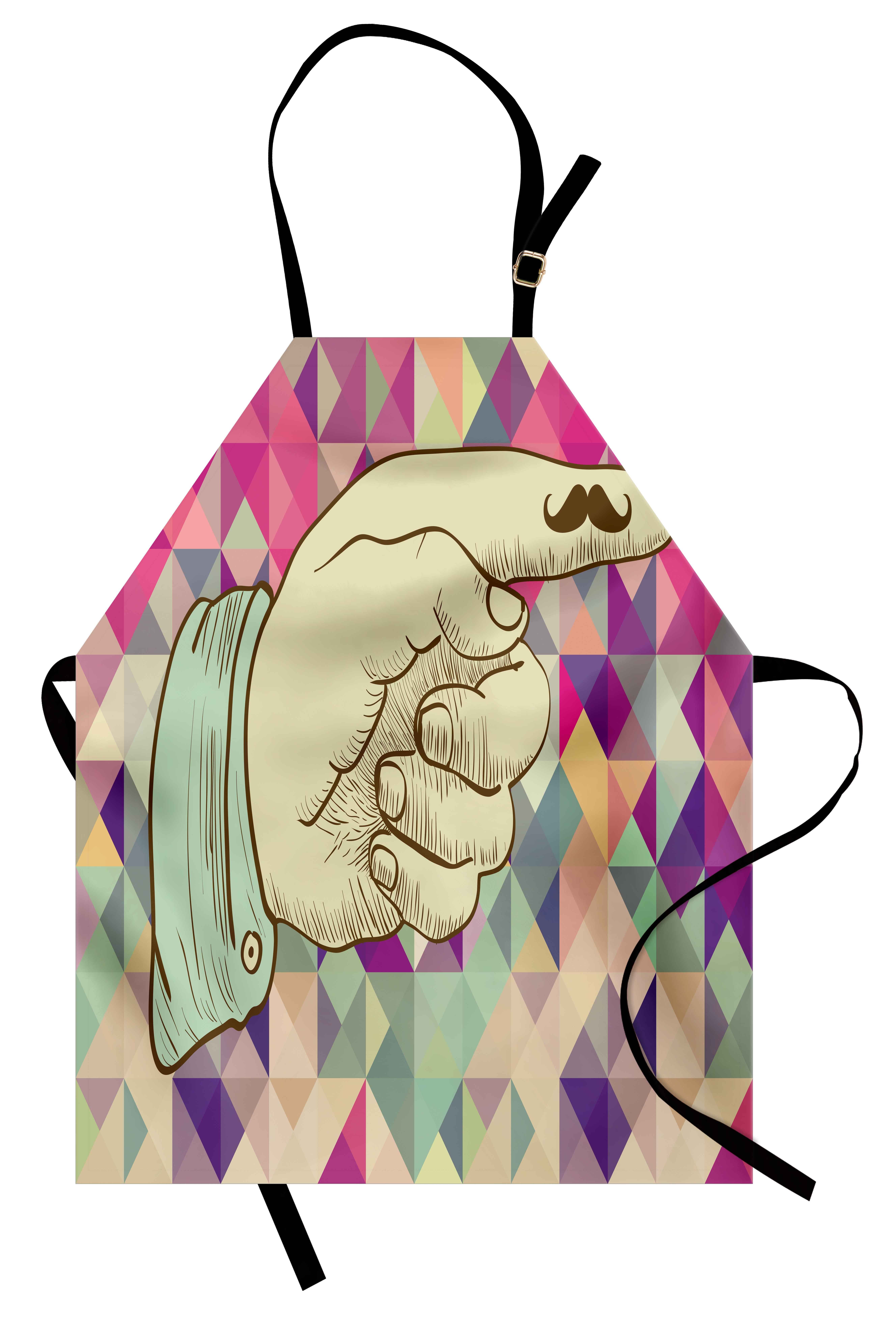 Abakuhaus Kochschürze Höhenverstellbar Klare Farben ohne verblassen, Hipster Menschliche Hand Schnurrbart