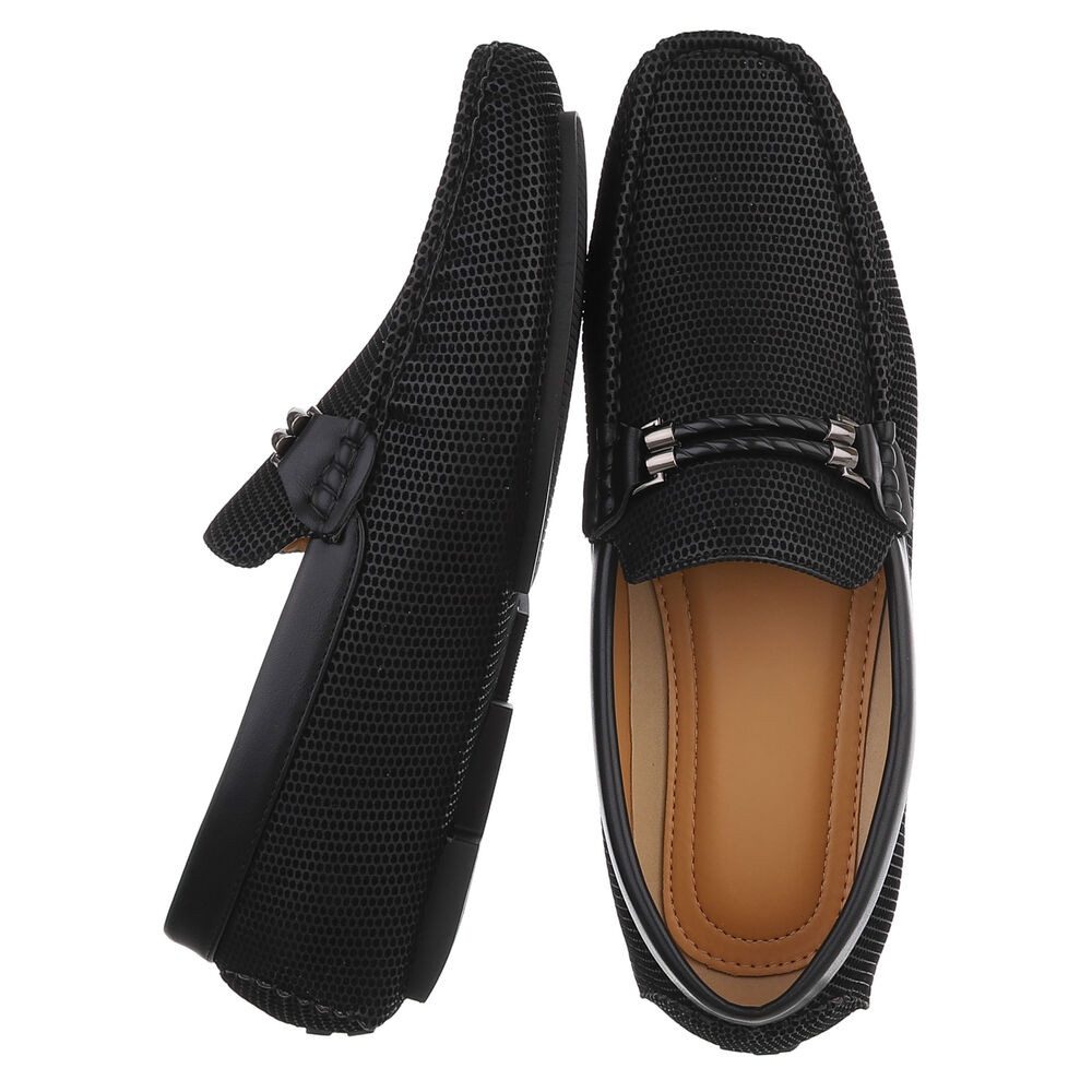 Coolwalk Herren Loafer Slip-On mit Struktur & Zierdetail Slipper (91563721) Flach Slipper in Schwarz