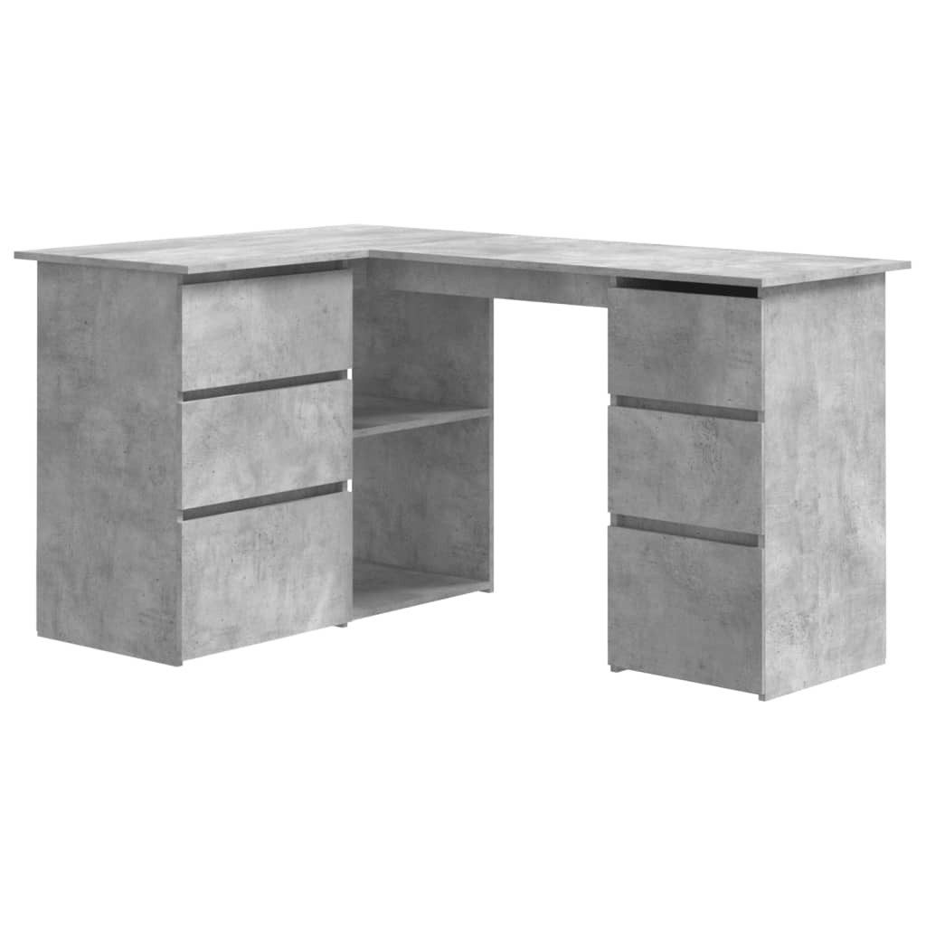 furnicato Schreibtisch Eckschreibtisch Betongrau 145 x 100 x 76 cm aus robustem Holzwerkstoff (1-St)