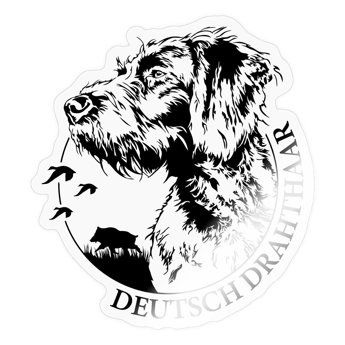 Spreadshirt Aufkleber Deutsch Drahthaar Hund Jagdhund Sticker Aufkleber
