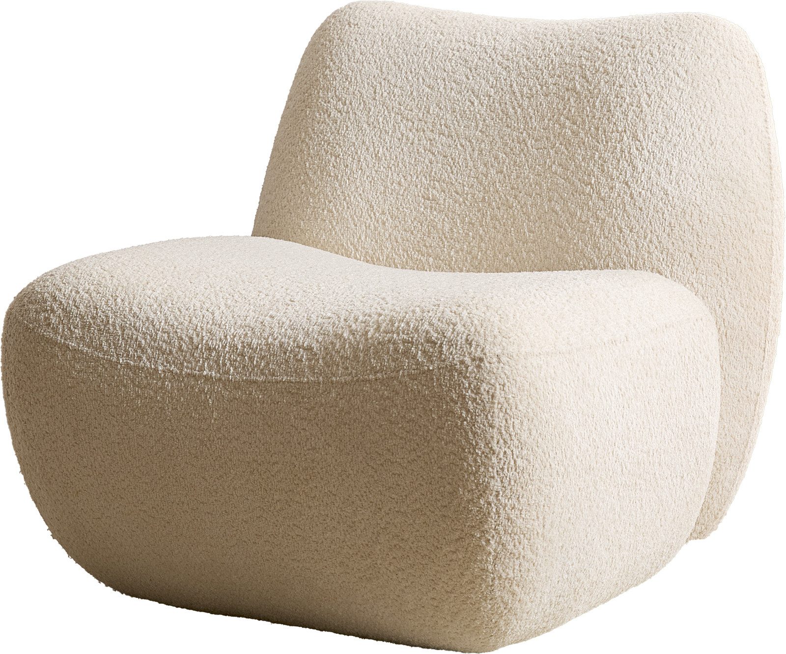 DELIFE Кресла Zena, Bouclé Weiß 75x85 cm Loungesessel