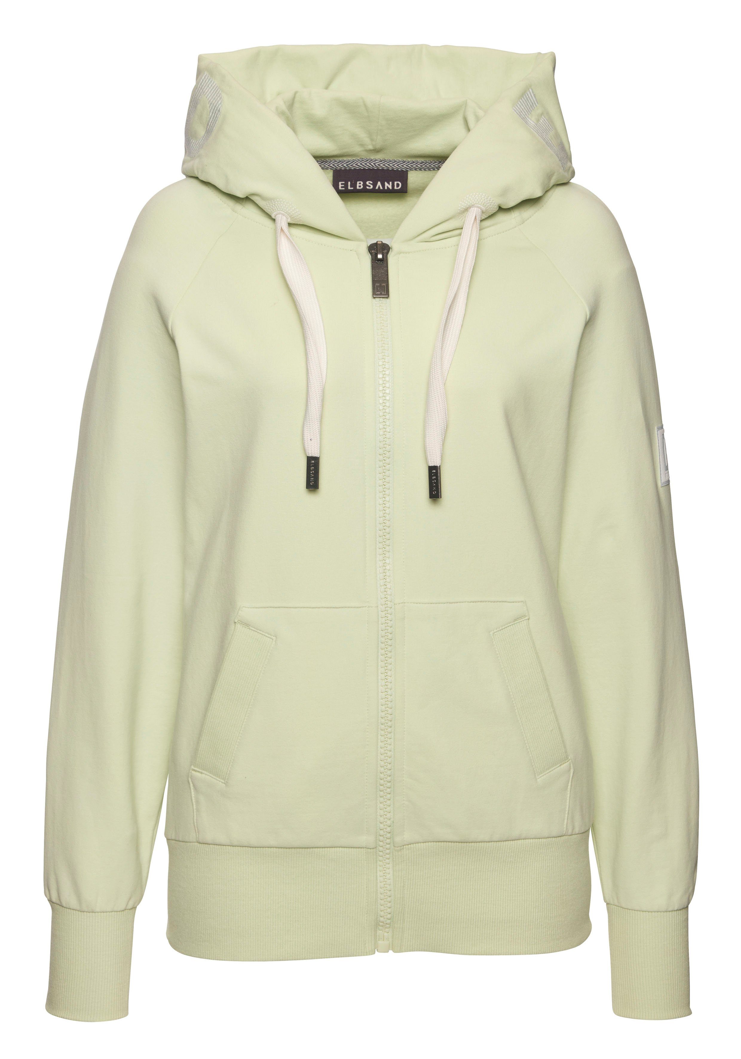 Elbsand Kapuzensweatjacke Kelda mit Logo-Stickerei an der Kapuze, Basic