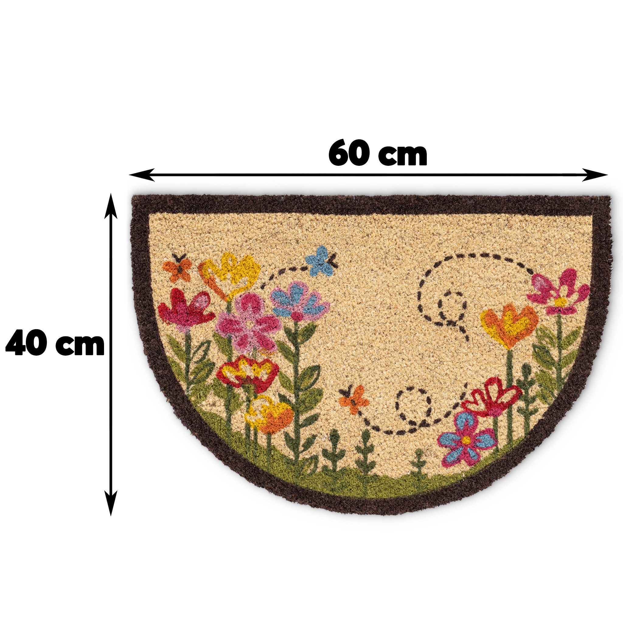 matches21 HOME & HOBBY Fußmatte Kokosmatte Bunte Blumen 40x60 cm als aussen günstig online kaufen