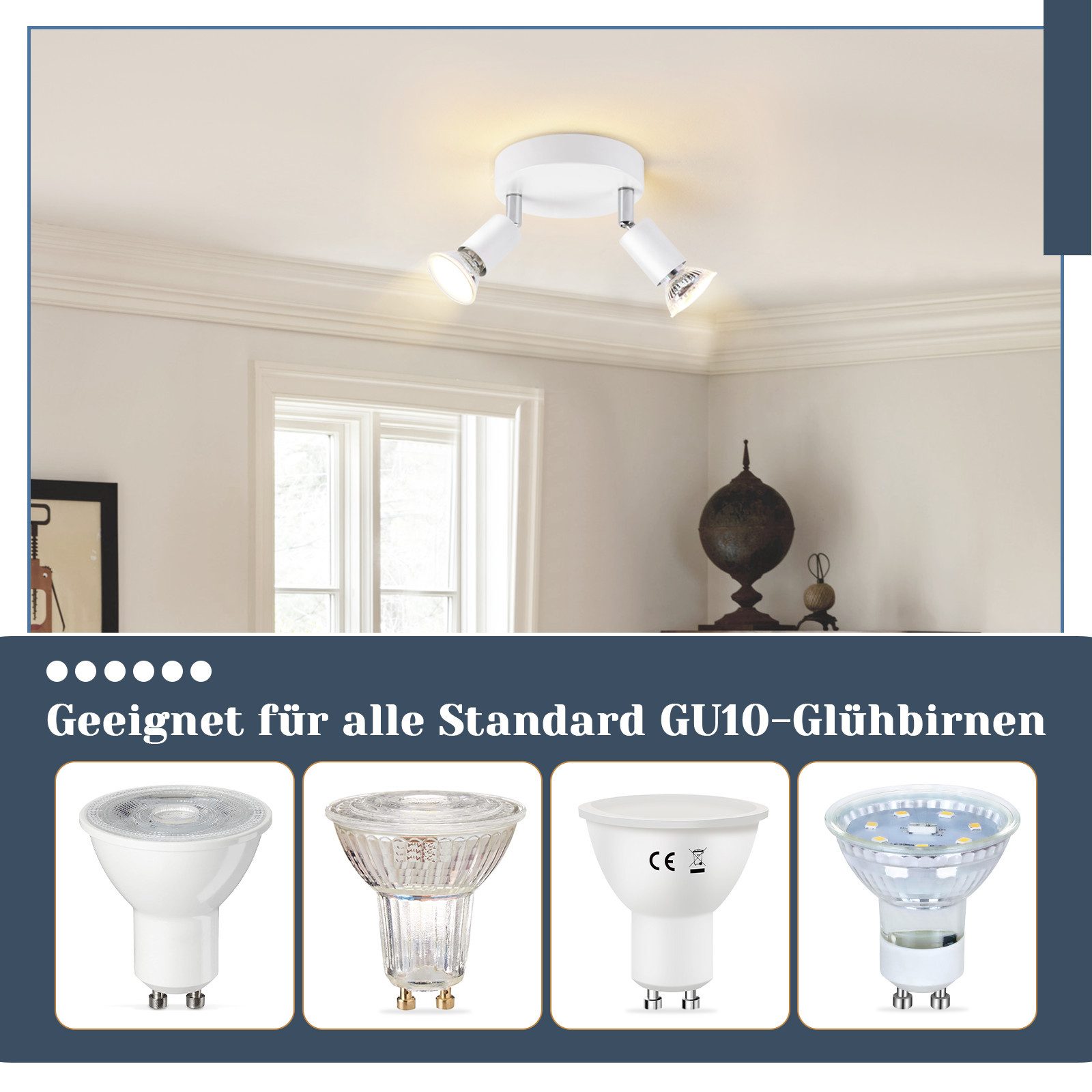Nettlife Deckenstrahler Küchenlampe GU10 Rund Schlafzimmerlampe günstig online kaufen