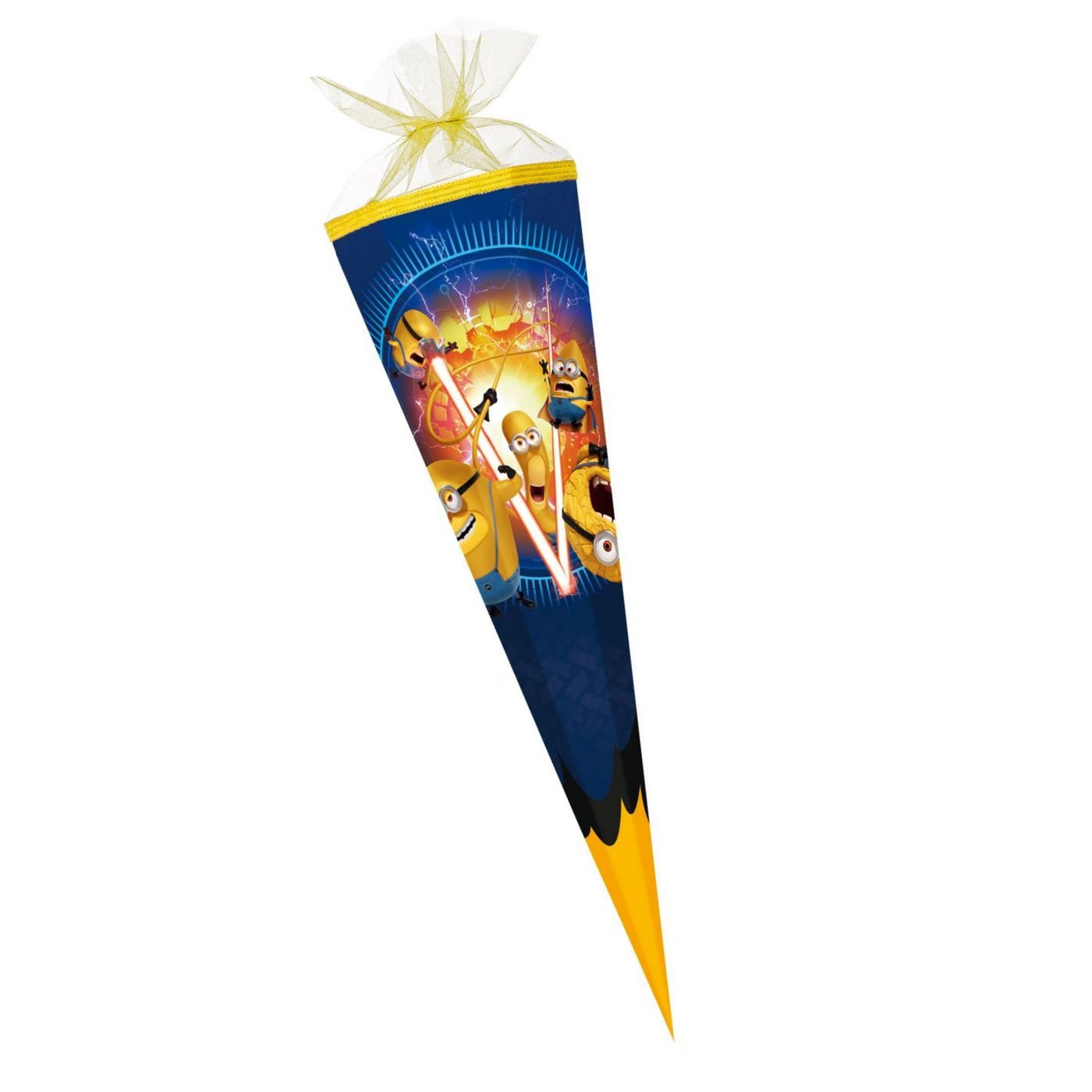 Schultüte Nestler Schultüte Minions 85 cm 6-eckig Tüll/Textilborte