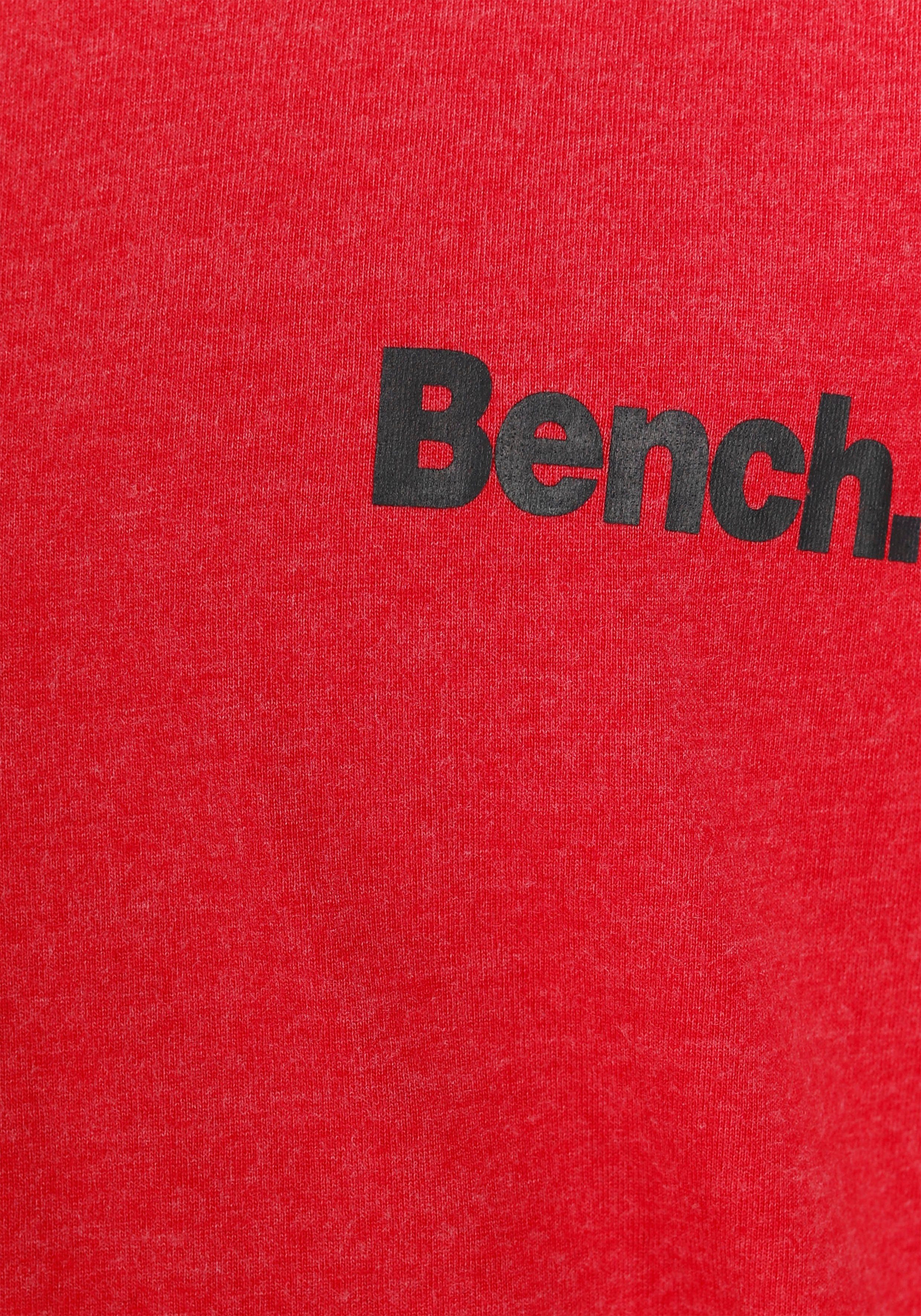 melierter Basic Qualität Bench. mit Rückendruck in T-Shirt und