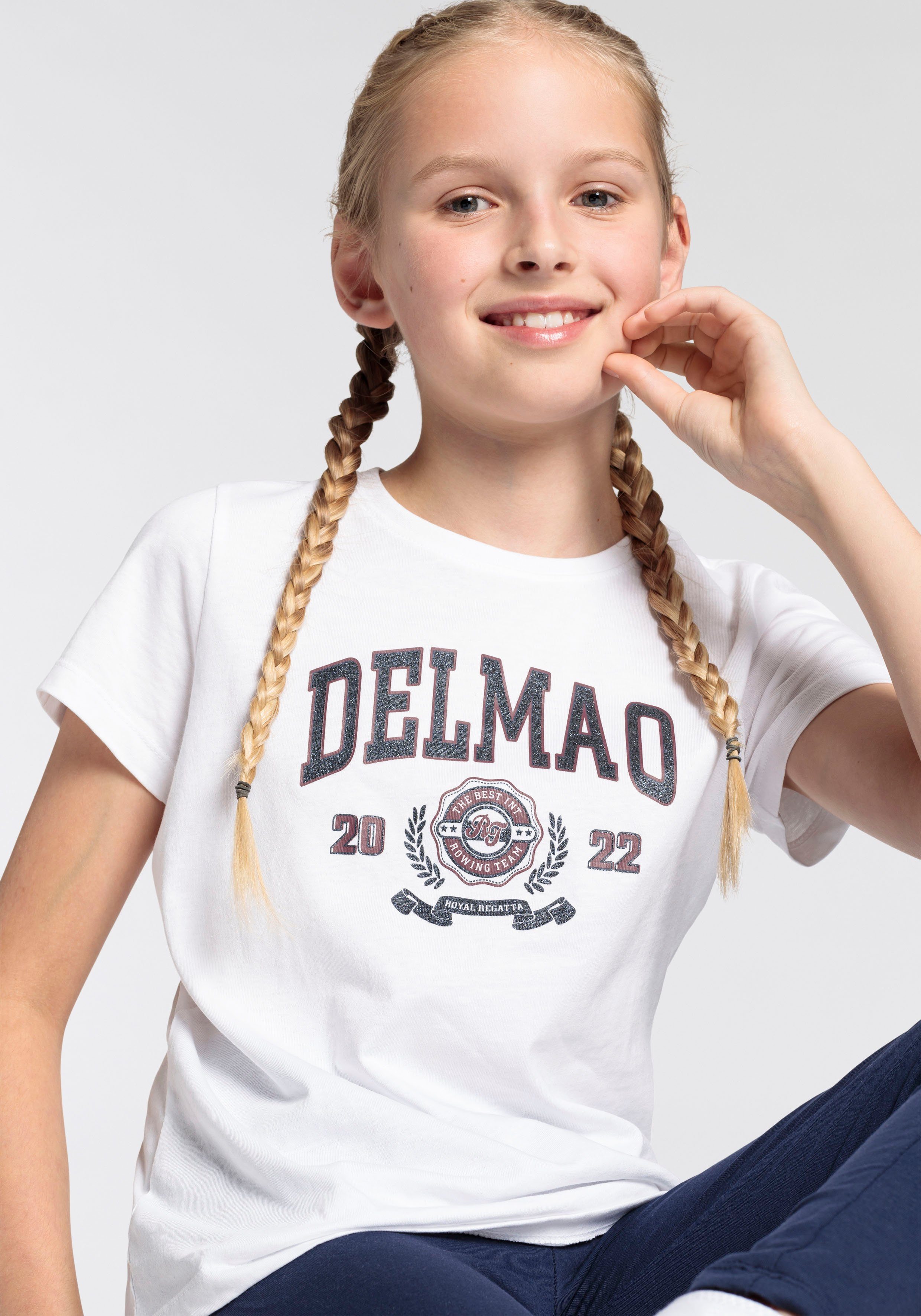 für mit großem Mädchen, Delmao-Glitzer-Print T-Shirt DELMAO