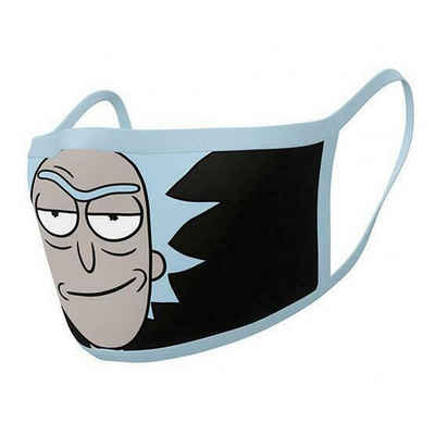 Metamorph Verkleidungsmaske Rick Stoffmasken Doppelpack, Schützt euch mit Opa Rick's Expertenwissen: Mundschutz auf, Morty!