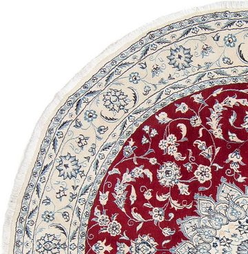 Wollteppich Nain Medaillon Rosso scuro 300 x 300 cm, morgenland, rund, Höhe: 10 mm, Unikat mit Zertifikat