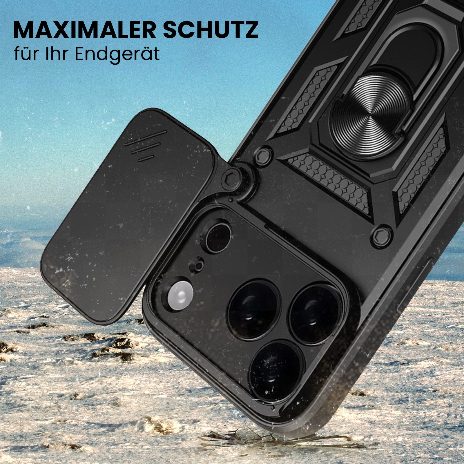 Tec-Expert Handyhülle Outdoor Cover Hülle für Apple iPhone 17 Pro, Premium Hülle mit Kameraschutz aus verstärktem Polycarbonat