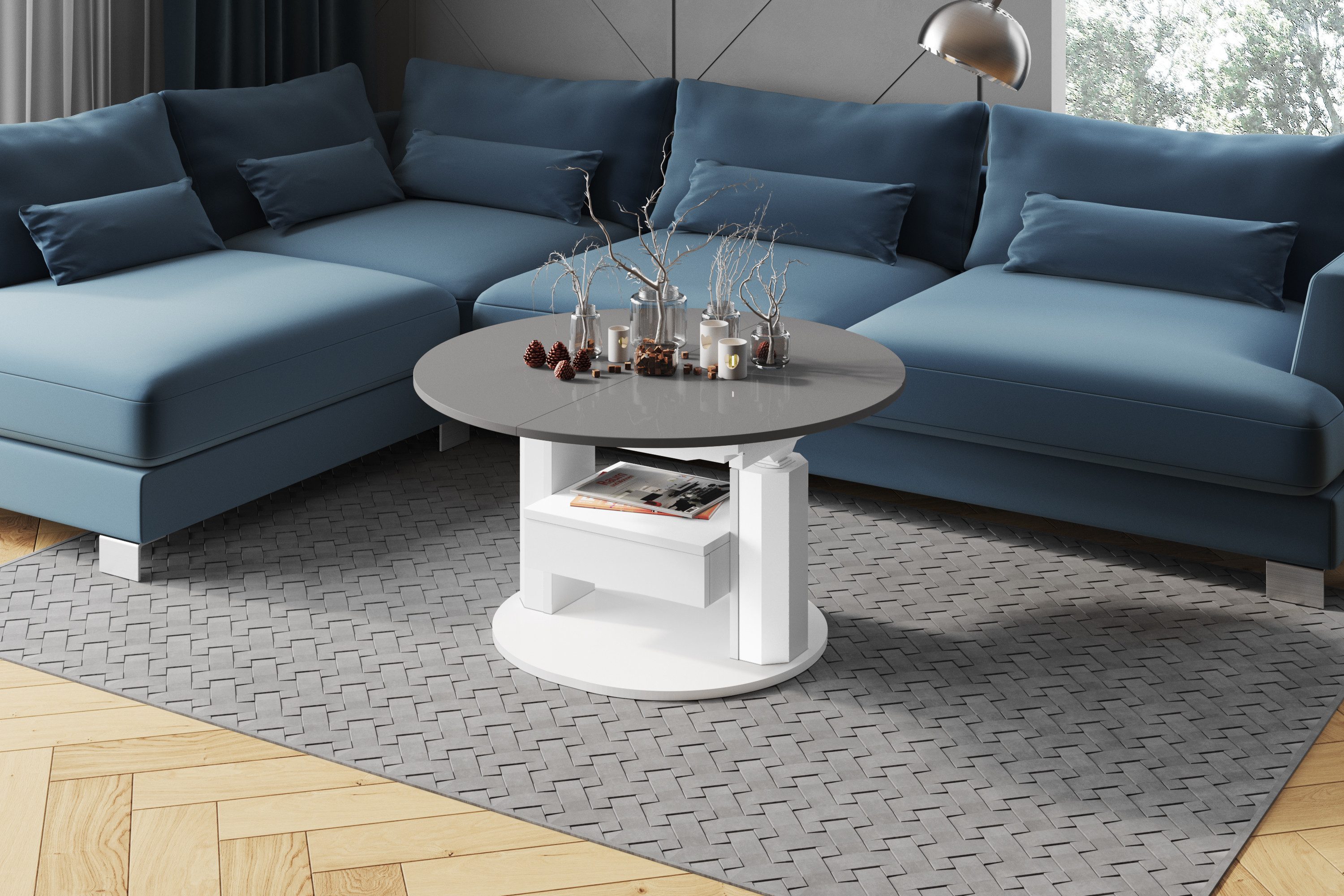 designimpex Couchtisch Design HPM-111 Hochglanz ausziehbar günstig online kaufen