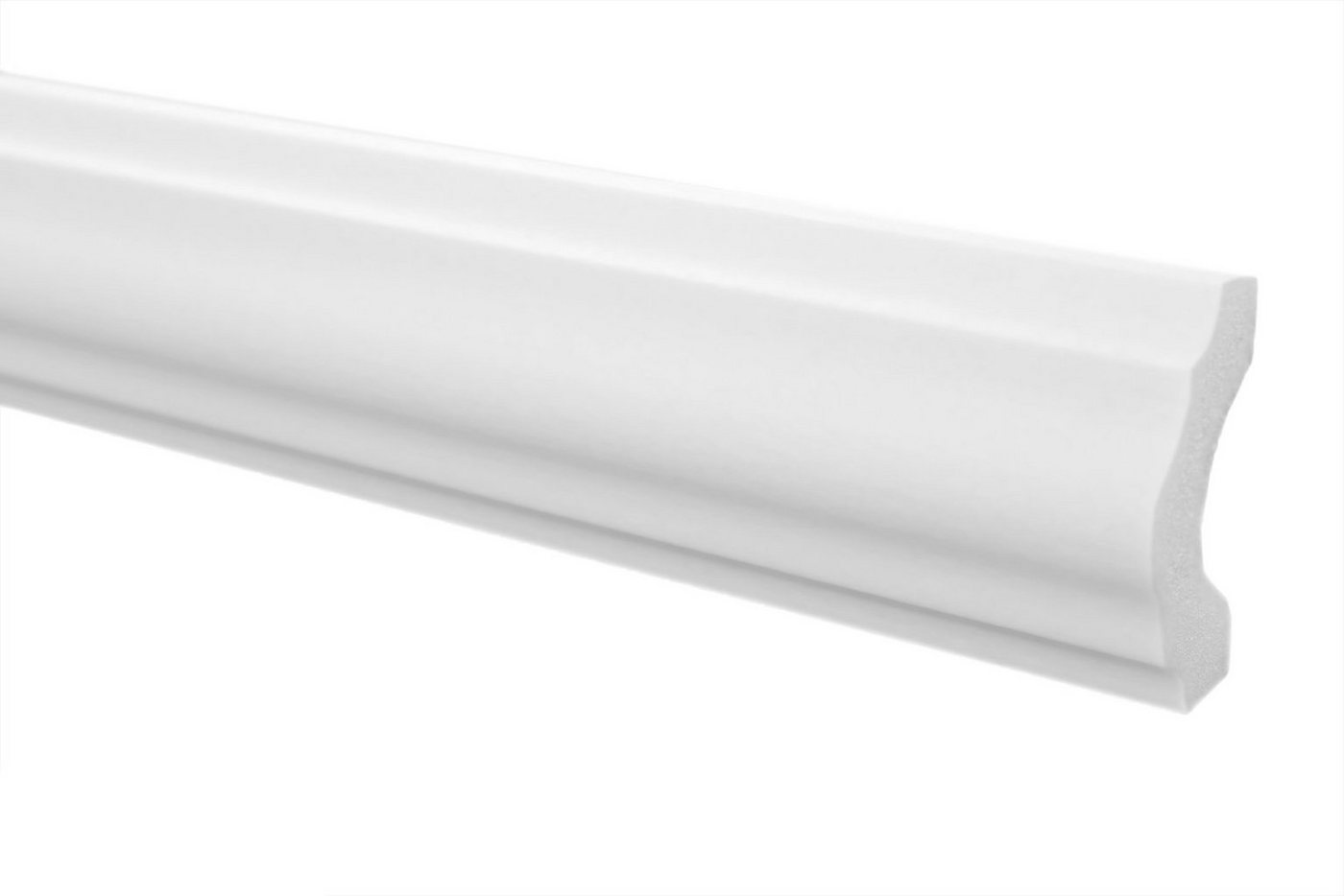 Thumbnail - marbet design Stuckleiste E-18, Musterstück (20cm), XPS Styropor weiß - Wandleisten Stuck Dekorbau Leisten E-Leisten - (...