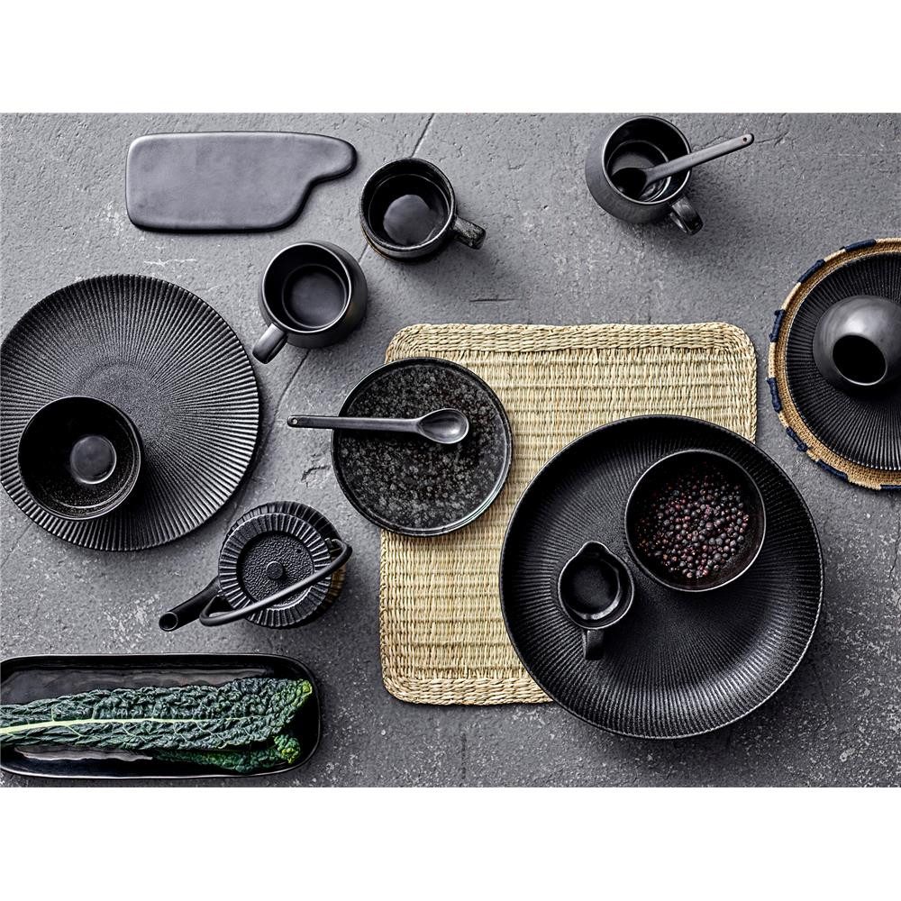 Bloomingville Schüssel Neri, Schale Schwarz 700ml Steingut Schüssel Bowl Gusseisen-Optik nordisches Design