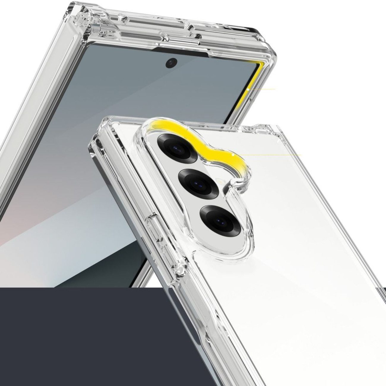 TECH PROTECT Handyhülle für Samsung Galaxy Z Fold 7, Transparente Hybridhülle mit stoßabsorbierendem TPU-Rahmen – Bild 3 von 4
