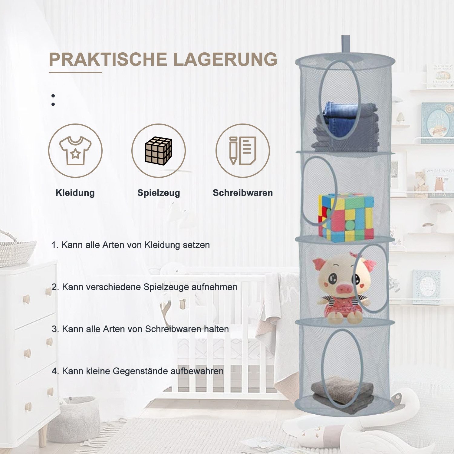 ZEUOPQ Aufbewahrungsbox Aufbewahrungsbox 4-lagiger Aufbewahrungskorb, fach günstig online kaufen