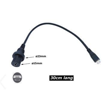 Bolwins I60 30cm 5pin micro USB M zu F Kabel Adapter für PC Auto Boat Motorrad Verlängerungskabel, (30 cm)