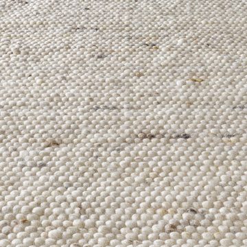 Wollteppich TaraCarpet Handwebteppich Helsinki, TaraCarpet, rechteckig, Höhe: 10 mm, gewalkter Wohnzimmer-Teppich Schurwolle Schlafzimmer Esszimmer 060x090