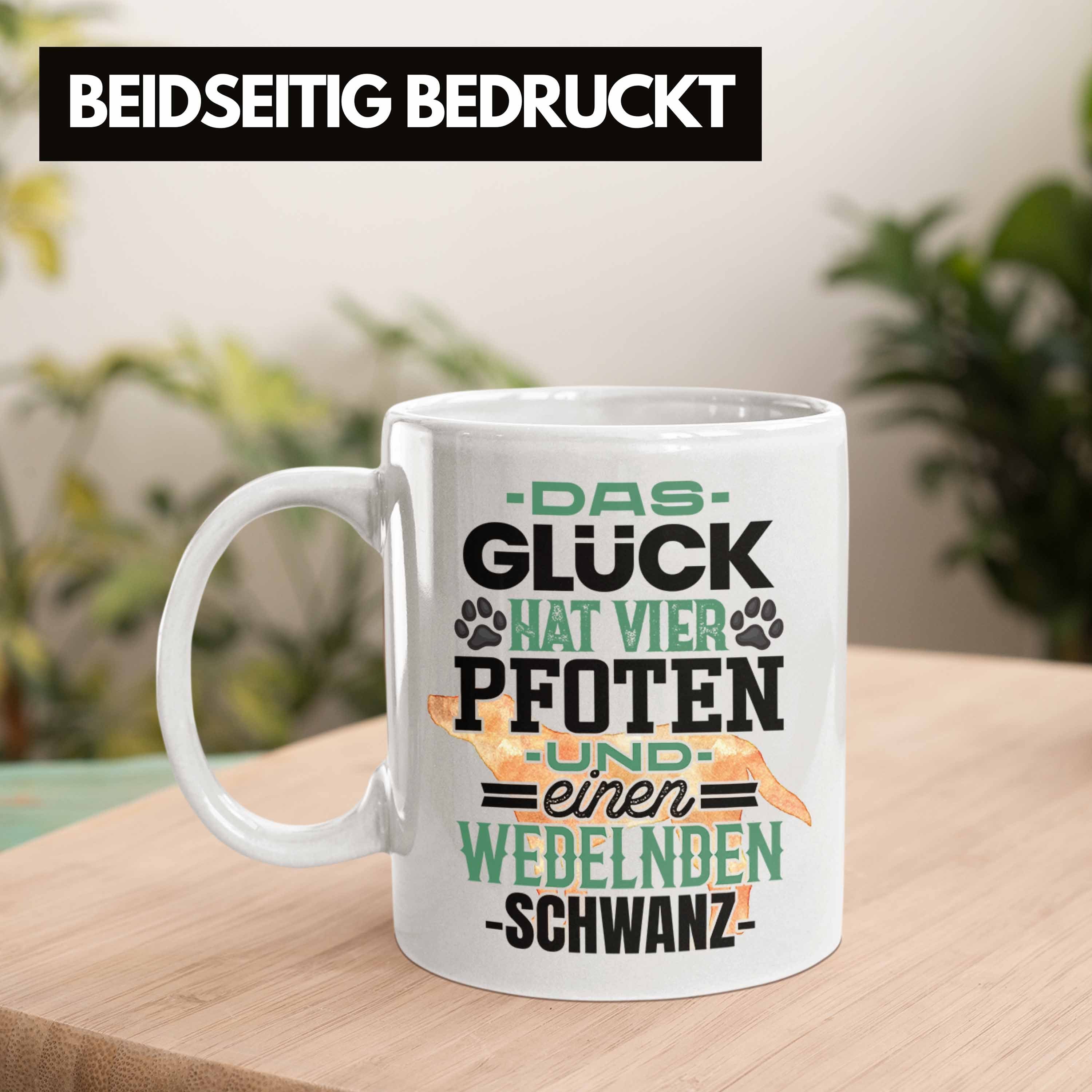 Pfoten Glück Geschenk 4 Trendation Weiss Kaffee-Becher Hundebesitzer und Wede Hat Tasse Tasse