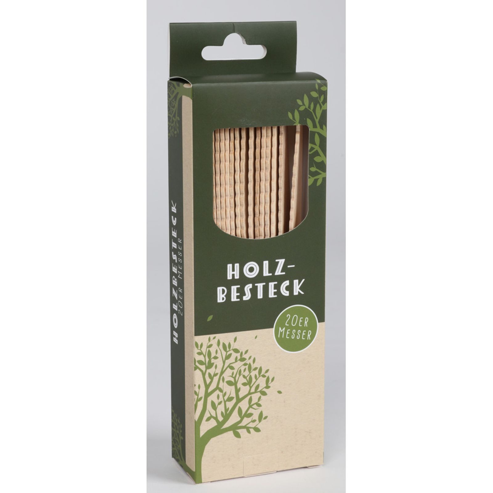 BURI Universalküchenmesser Holzmesser 20er Set – nachhaltig & plastikfrei
