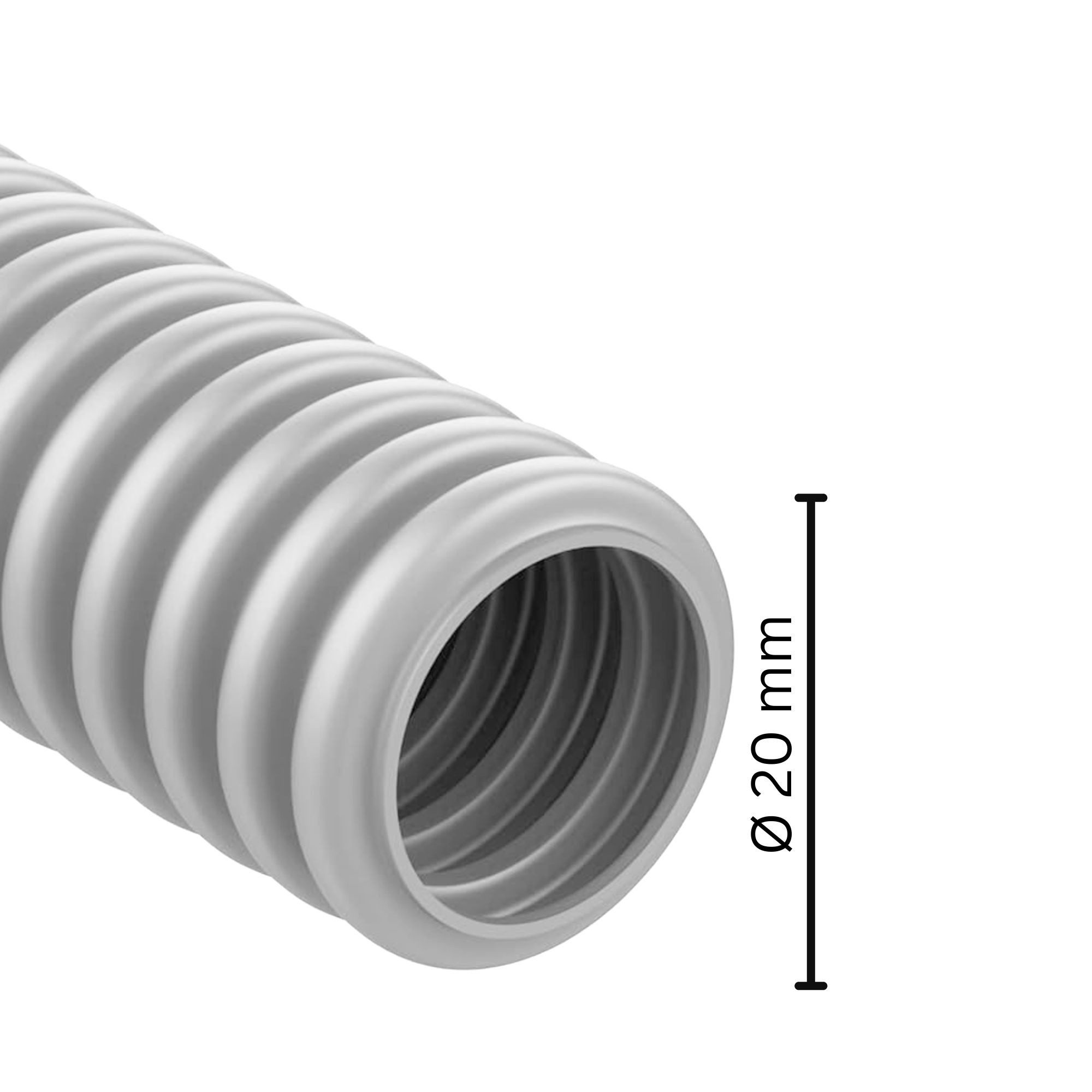 ViD Leerrohr M20, 25 Meter, 320N, 1J, -5°C / +60°C, lichtgrau