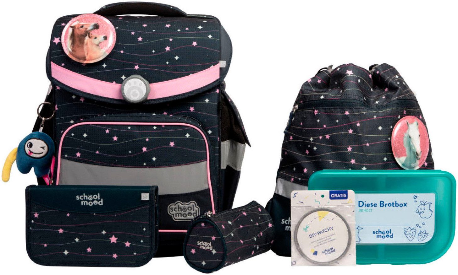 SCHOOL-MOOD® Schulranzen Timeless Pro (Set, 7-tlg)