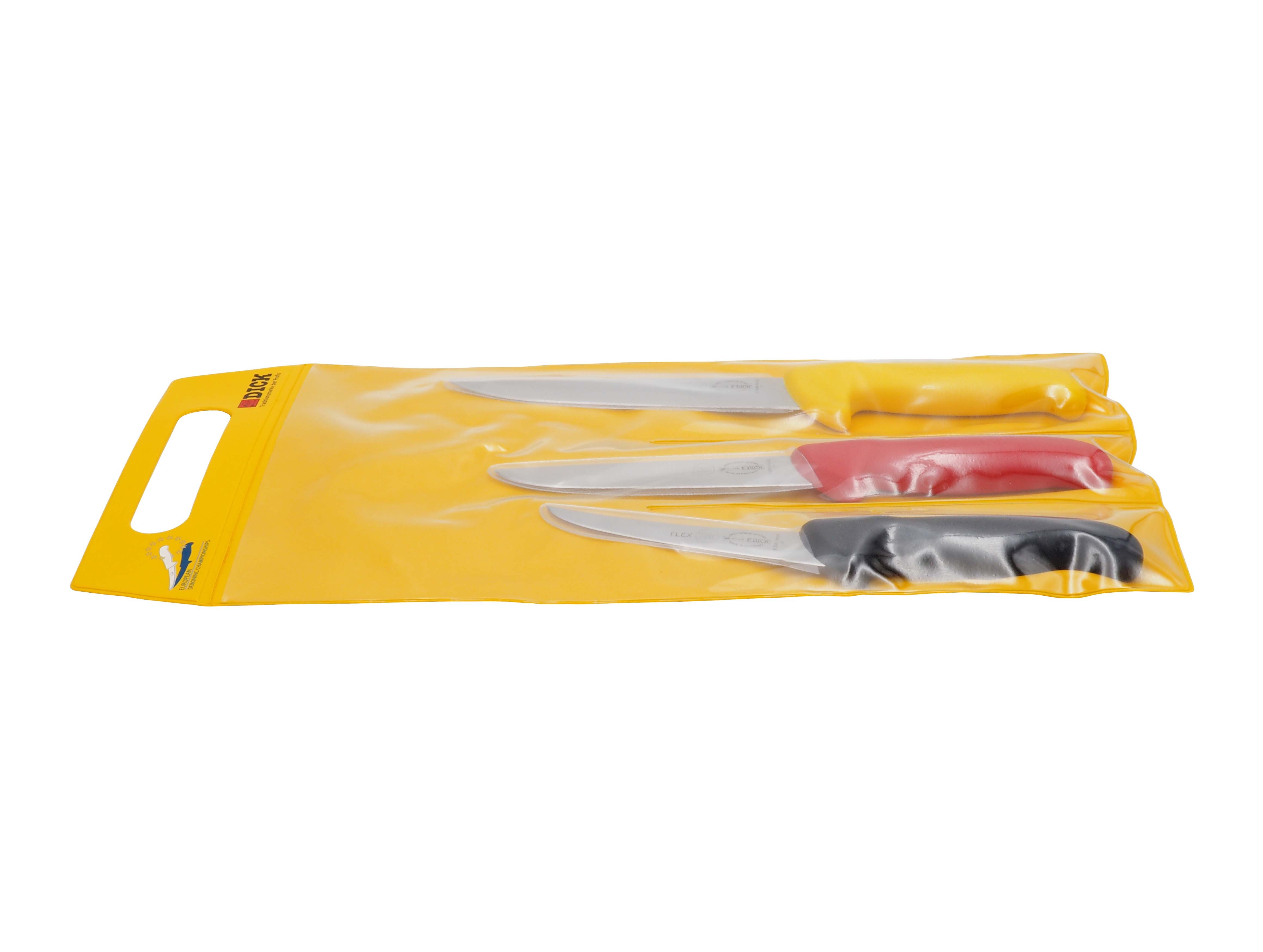 F. DICK Messer-Set Schwarz, Rot, Gelb Messer Set Dick Messer Set (3-tlg)