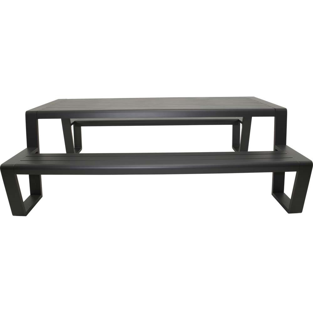Lesli Living Gartenbank Picknick-Set Estilo Sitzgarnitur rechteckig 220cm anthrazit