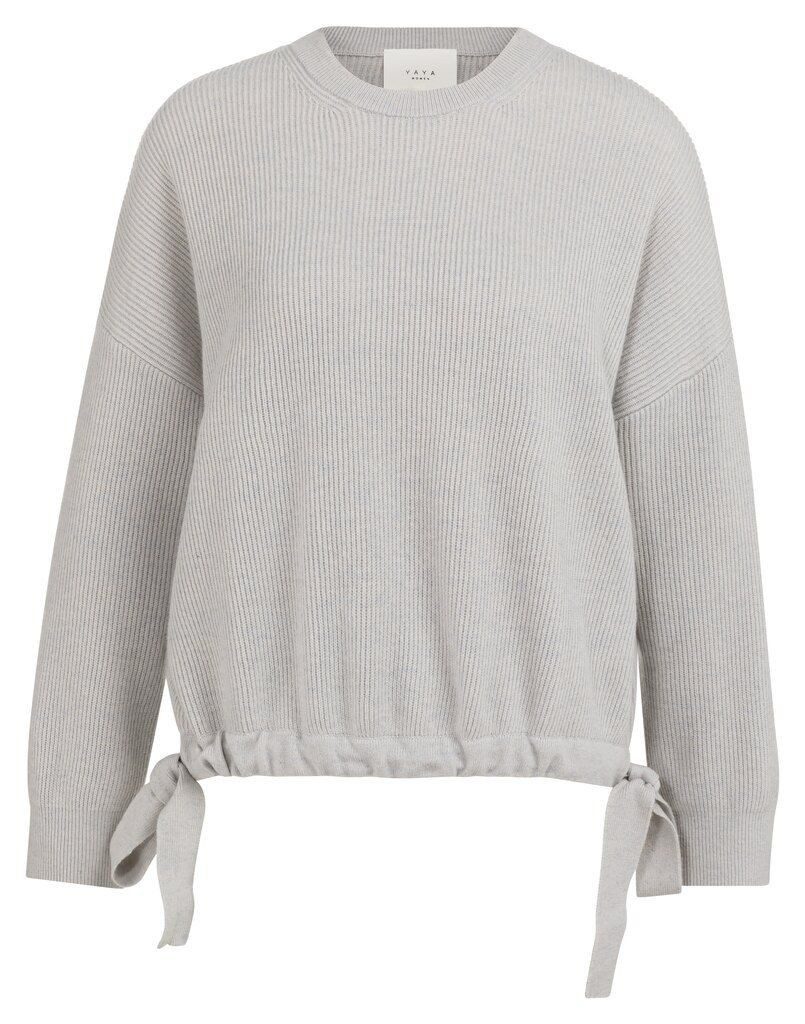 YAYA Rundhalspullover Pullover mit gebundenem Detail
