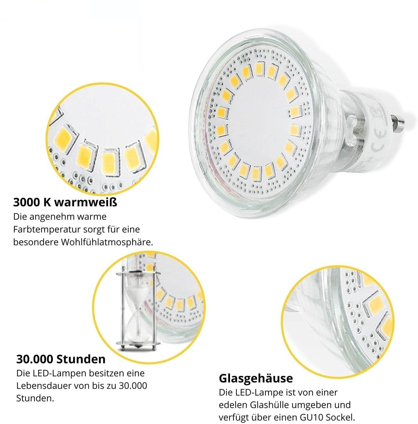 Sweet LED LED-Leuchtmittel 12er Set Leuchtmittel GU10 LED 5W 430lm warmweiß 230V