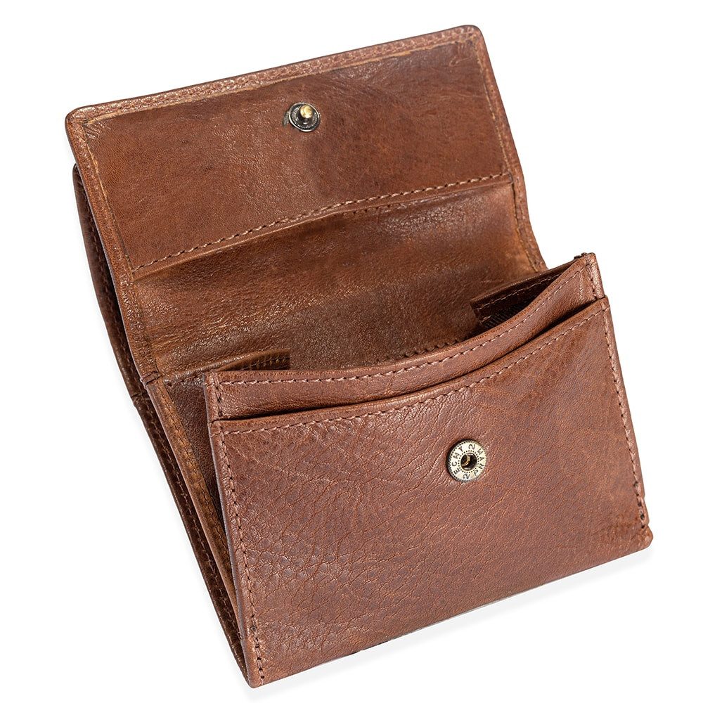 BRANCO Mini Geldbörse Kleine Damen-Geldbörse / Portemonnaie, Leder Braun, Branco 35250