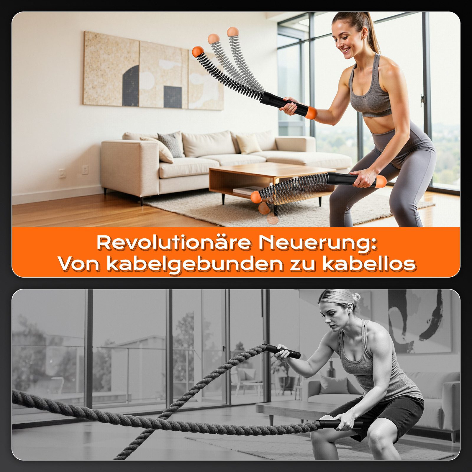 ANYLIFE Hantel Biegehantel Power Twister mit Sicherheitsgurten, Feder-Biegestab, (für Oberkörper-Training, Fitnessgerät), für Brust Arme Schultern Heimtraining