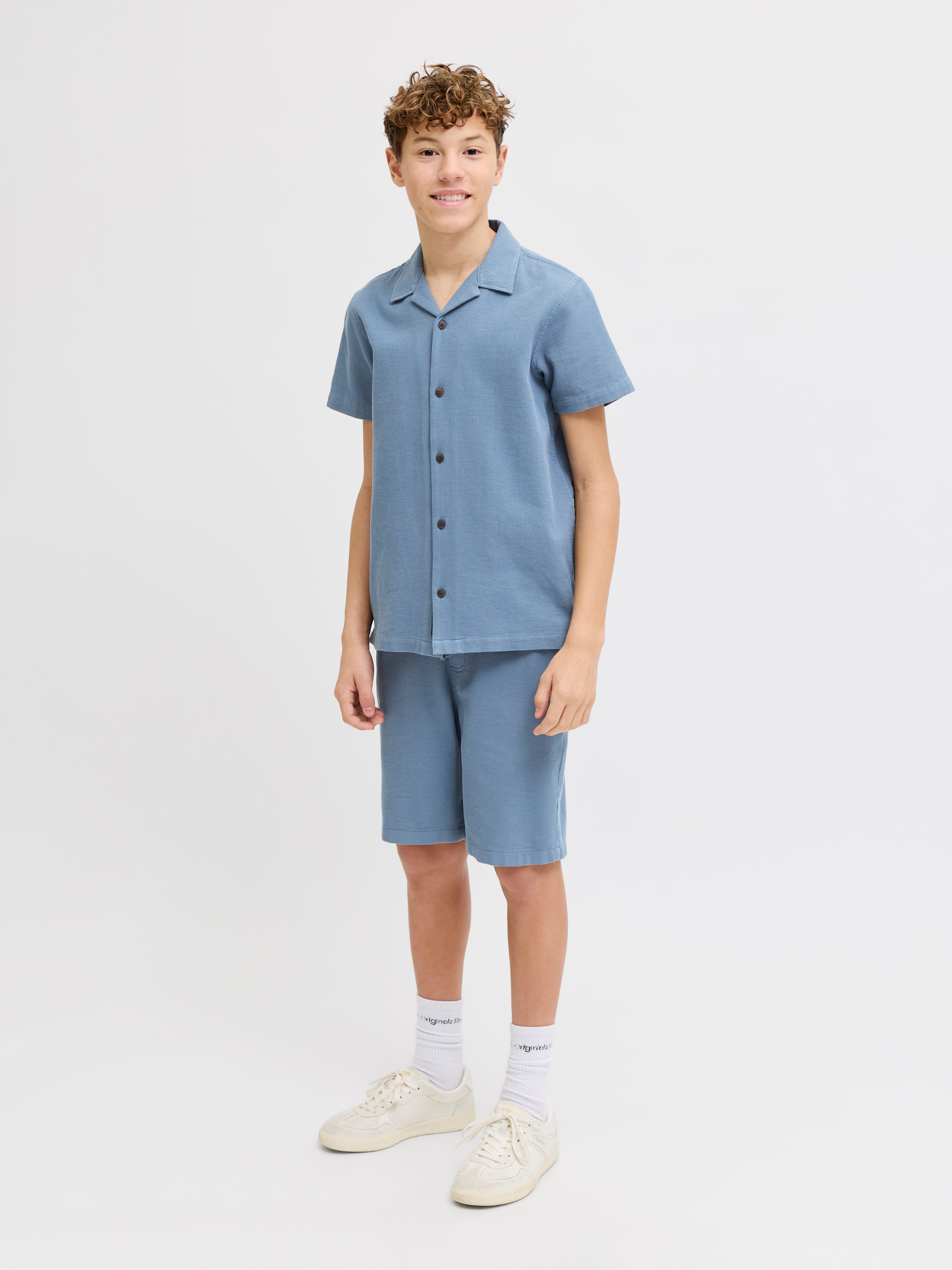 Jack & Jones Junior Shorts JPSTJAIDEN WAFFLE RESORT SHORTS JNR Baumwolle, locker geschnitten