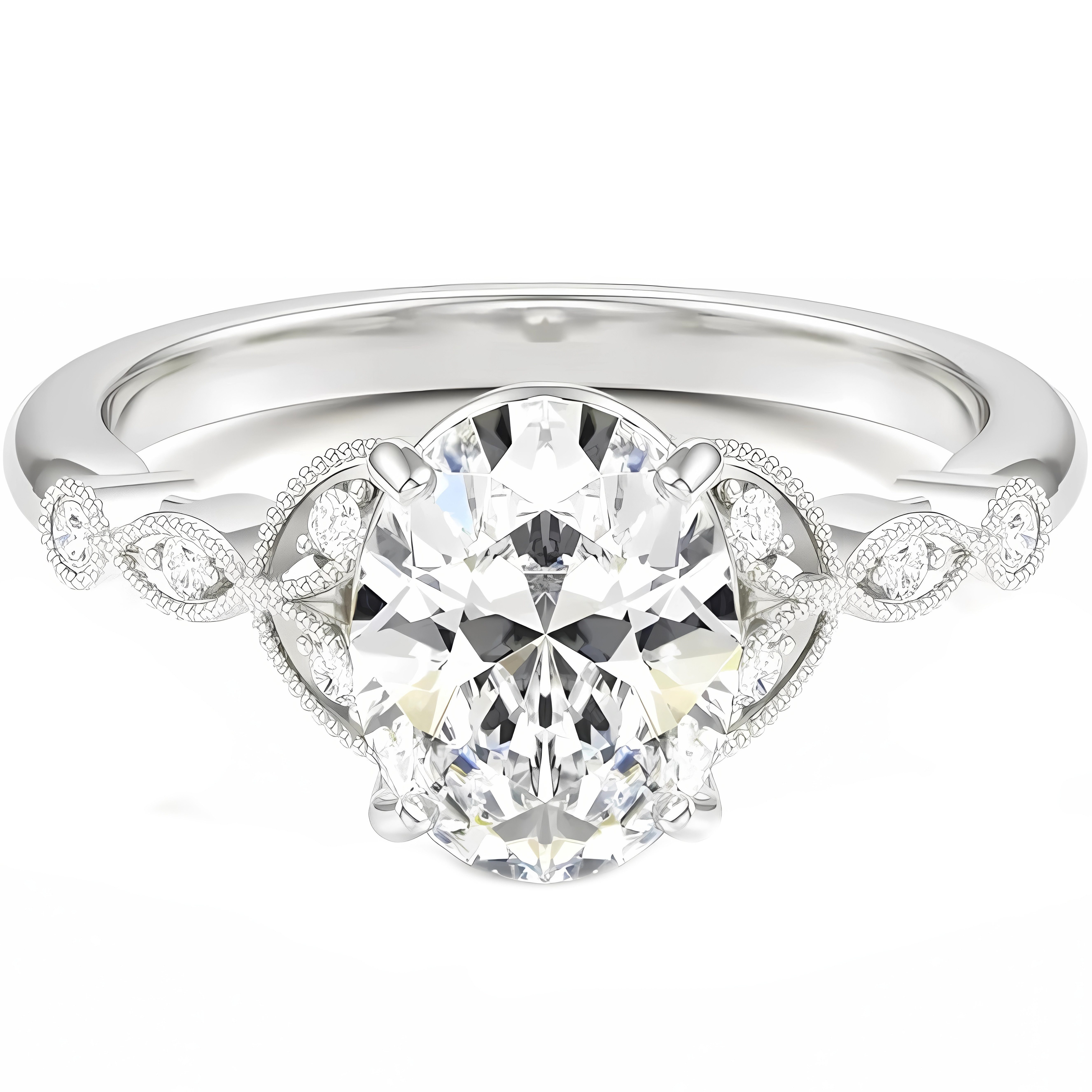 Jumpeak Diamantring 2 karat,Diamant Ring,Goldener Ring Damen,585 Gold,Eternity Ring,IGI, D VVS2 2ex,Valentinstag Geschenk für Sie,Goldener Ring,Labordiamant