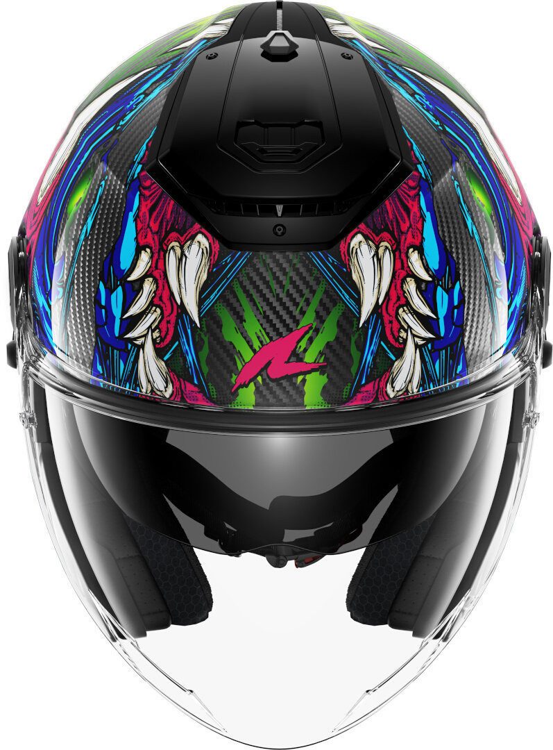 SHARK HELMETS Motorradhelm SHARK RS JET CARBON SHAYTAN KGV, Black Green Violet, Gr. M