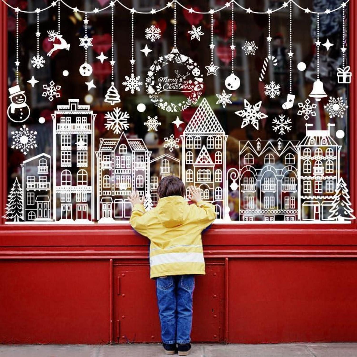 LuxusKollektion Fensterbild Fensterbilder Weihnachten 5 Blätter 30x90cm