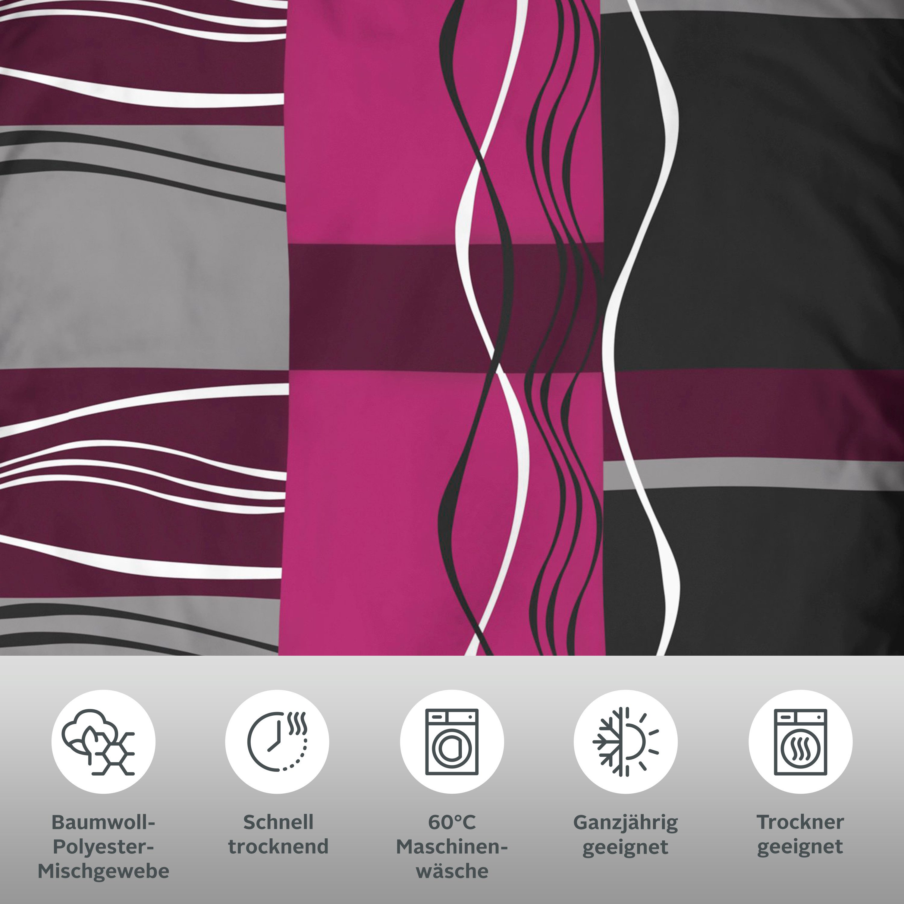 OTTO home Bettwäsche Kelian, Polycotton recycelt, 2 teilig, in verschiedenen Qualitäten, gemusterte Bettwäsche