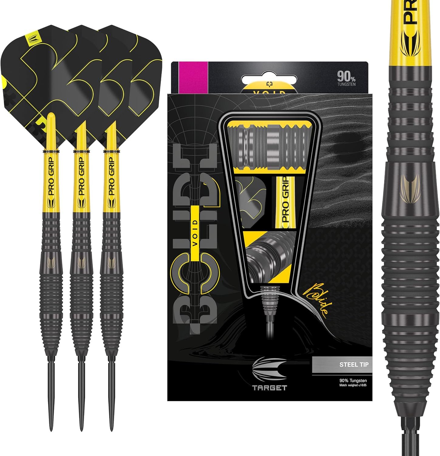 Dartpfeil Bolide Void 90% Tungsten Steeldart, Swiss-Point-Darts, Barrel 05, 24G