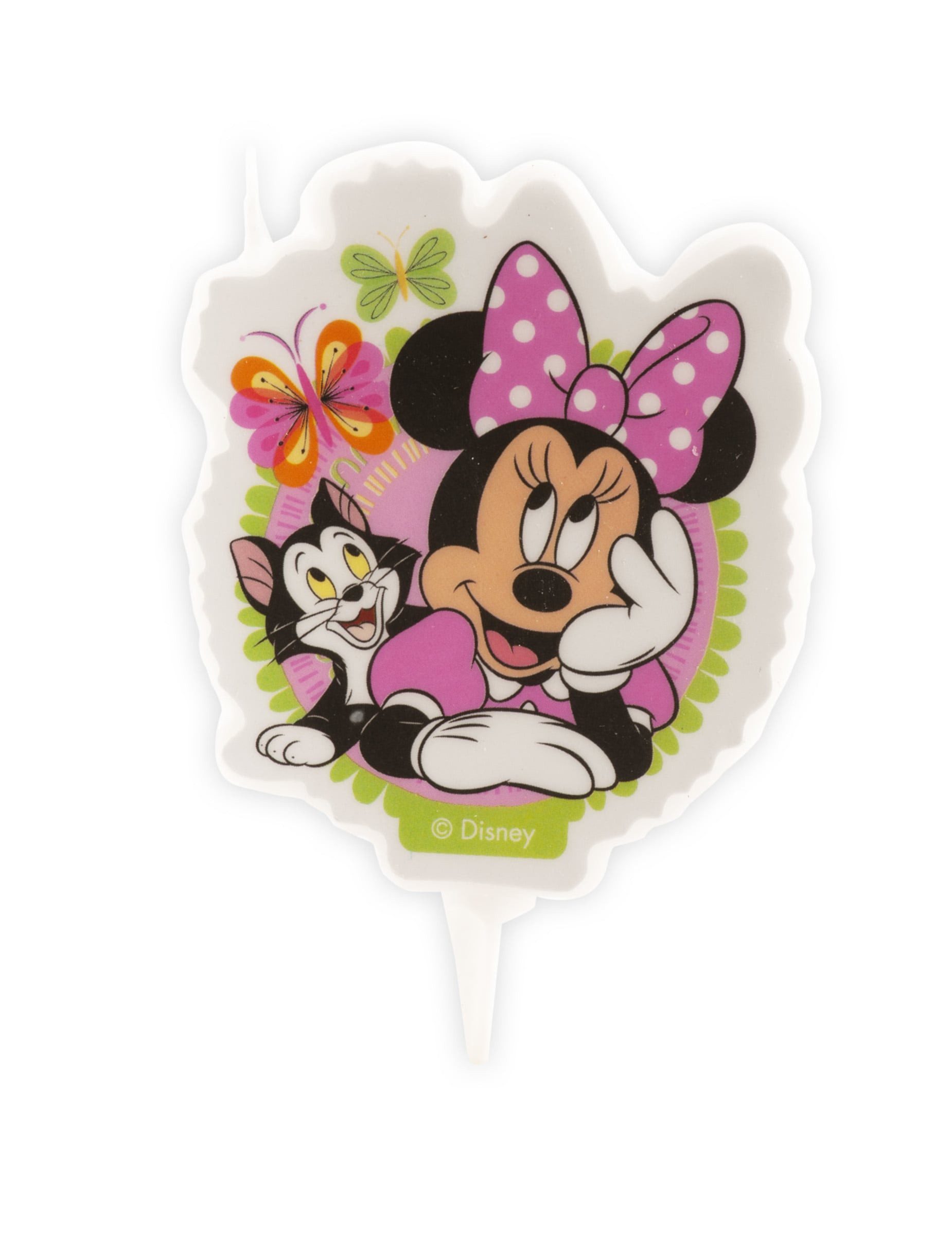 deKora Kostüm Minnie Maus-Kerze zum Geburtstag Kuchendeko bunt 7,5cm
