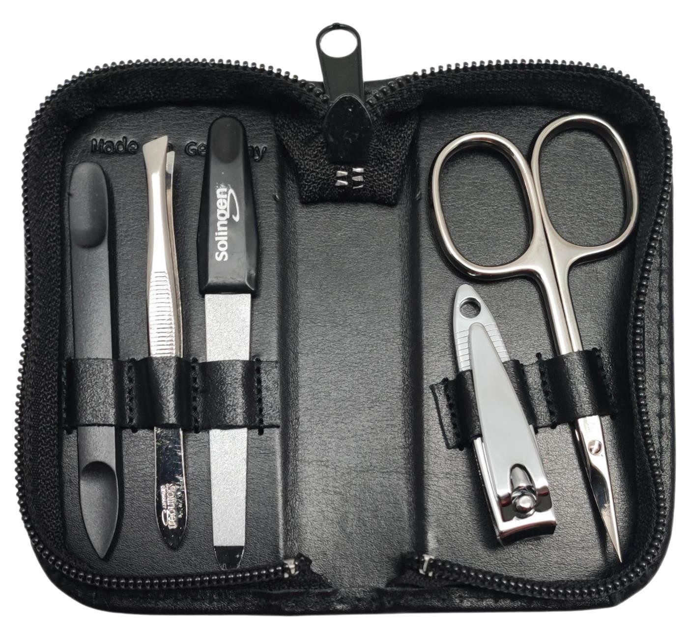 EloModa Maniküre-Etui 5-tlg Maniküre-Set aus Echtleder – Made in Germany, S günstig online kaufen