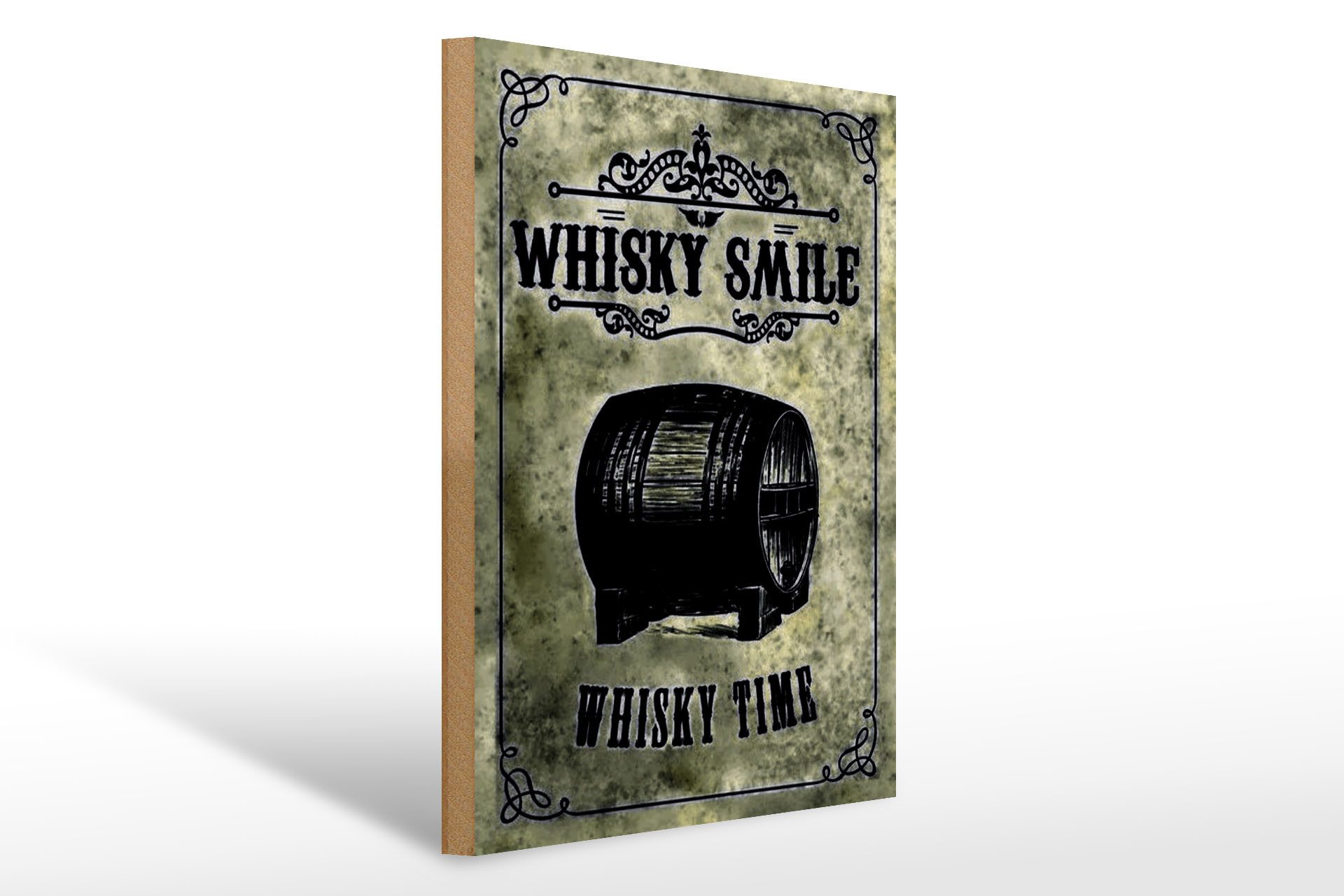 Holzbild 30x40cm Whisky Smile Whisky Time