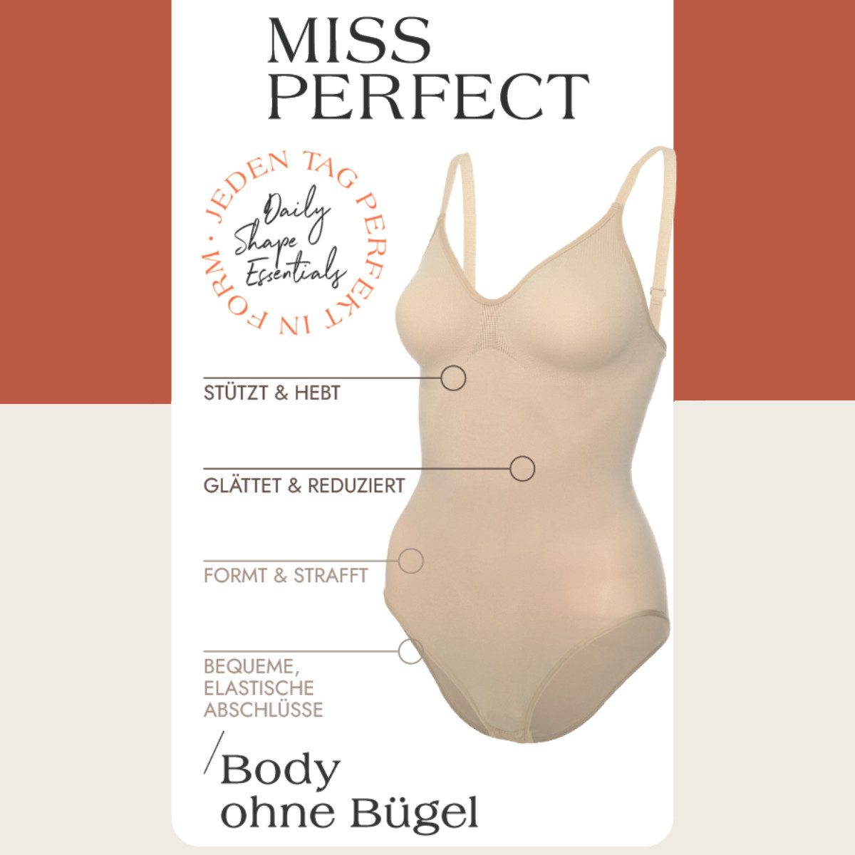 Miss Perfect Body 36000 Figurformender und nahtloser Shaping-Body ohne Bügel – Bild 3 von 5
