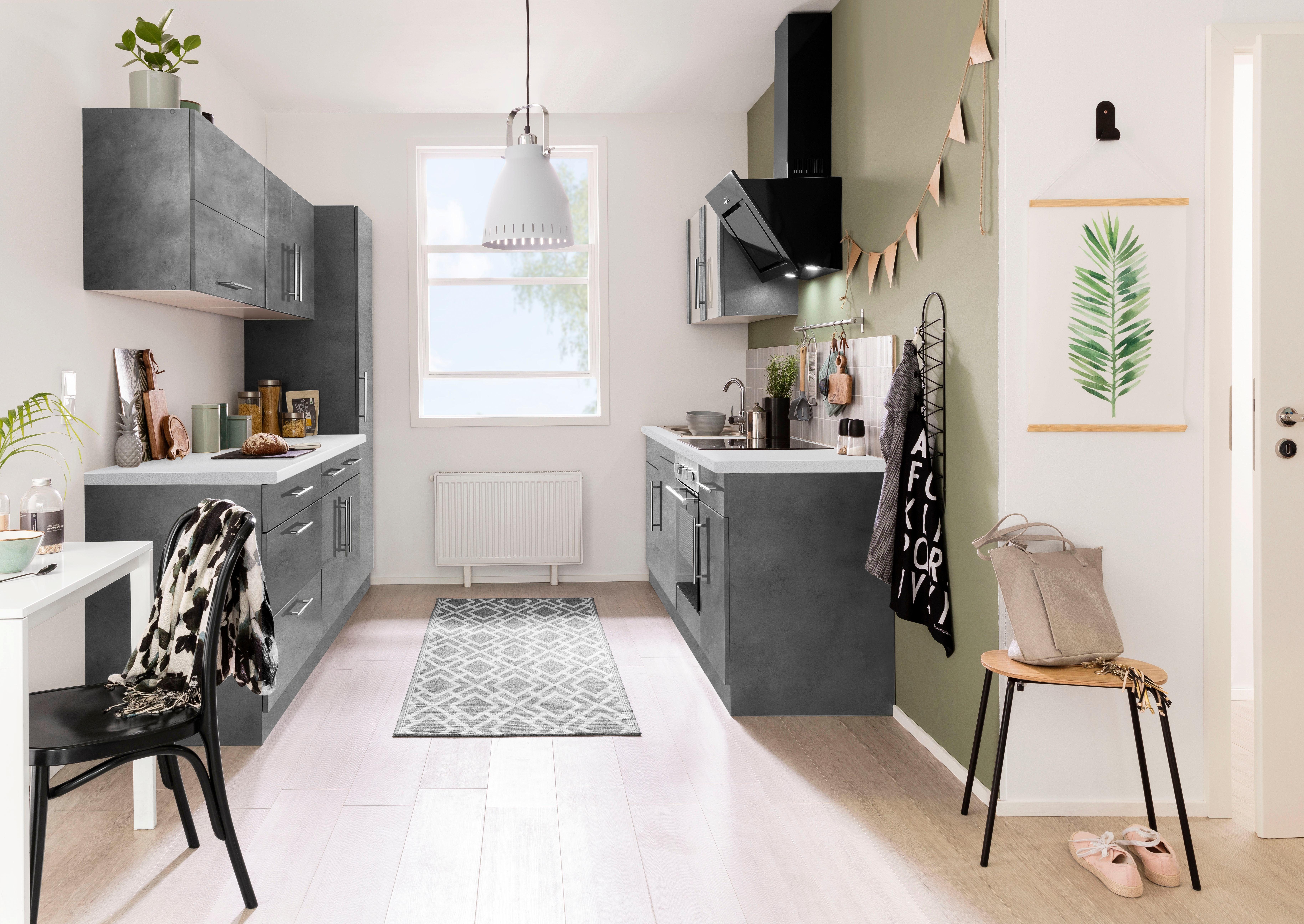 wiho Küchen Frontblende Betonfarben für Cali, Geschirrspüler breit, 60 cm teilintegrierbaren