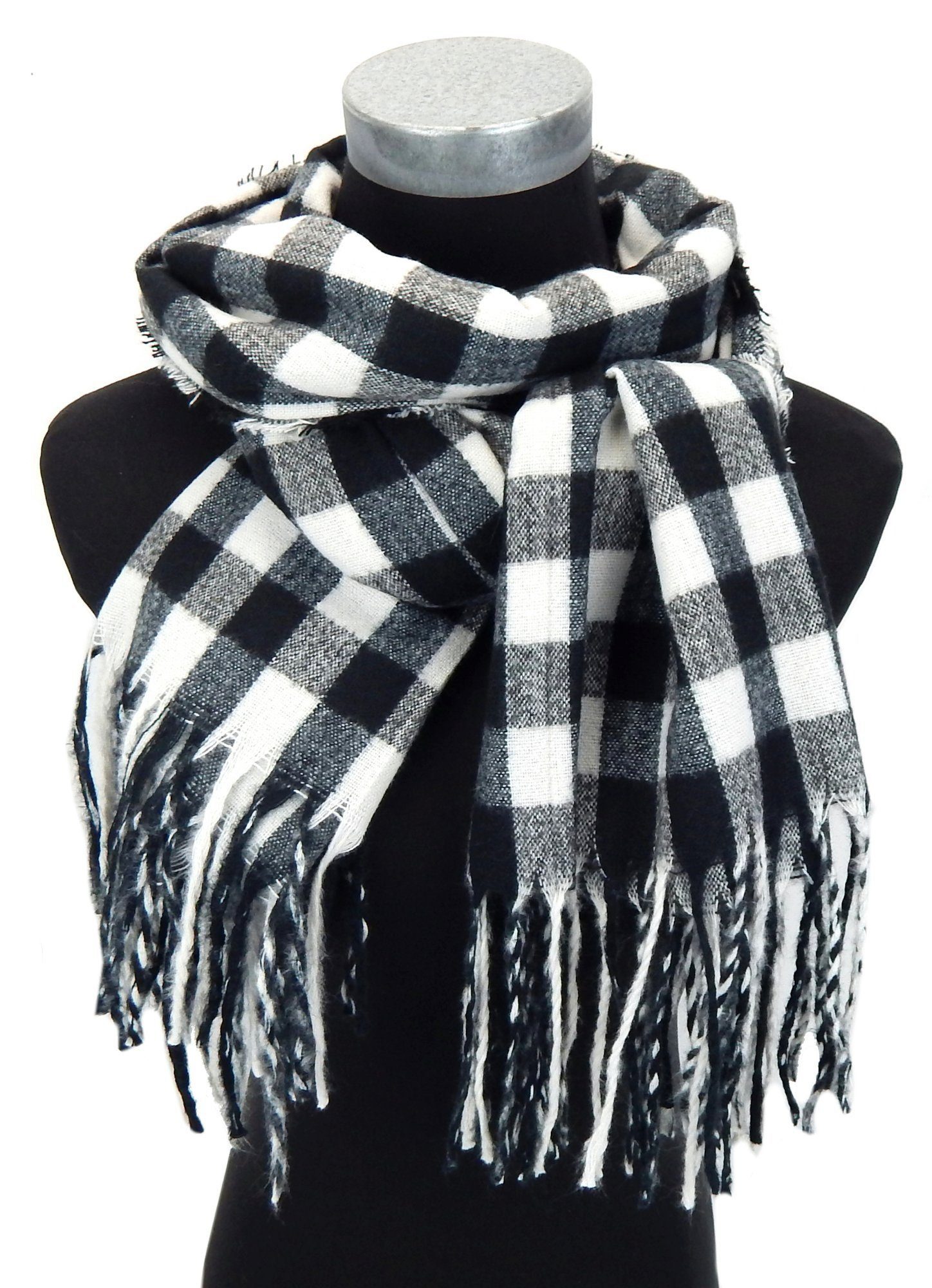 Ella Jonte Modeschal, breiter Schal schwarz weiss Herbst Winterschal weich günstig online kaufen