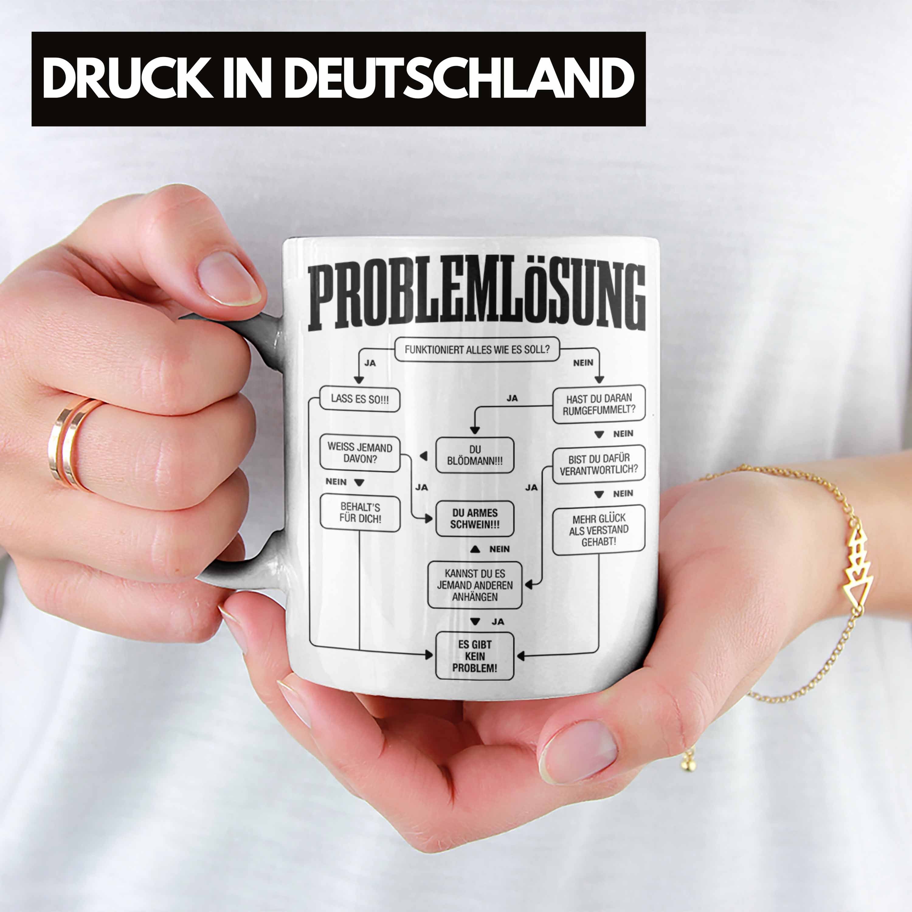 Trendation Tasse Trendation - Problemlösung Tasse Geschenk für Männer Sprüche Geschenki