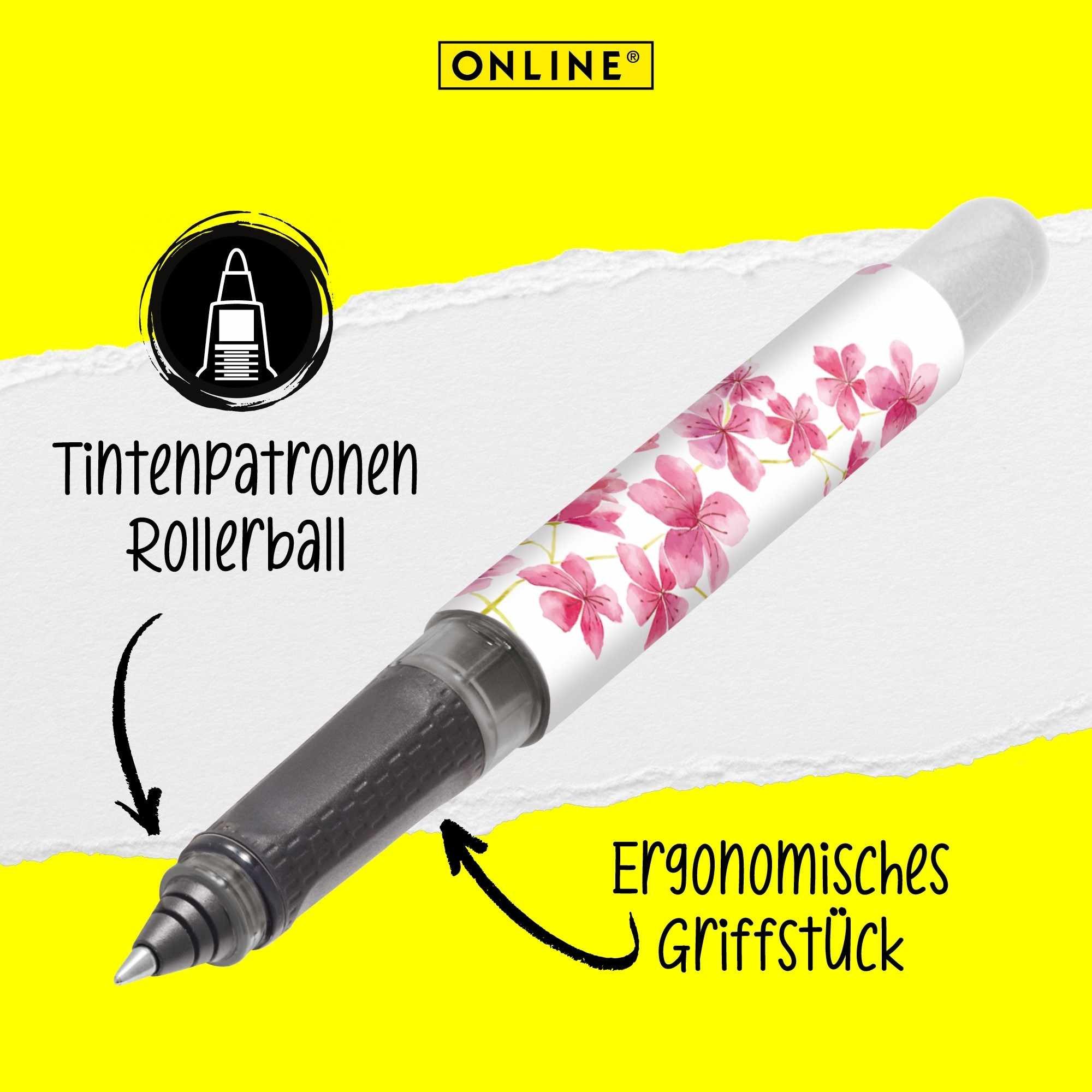 Online Pen Tintenroller College Tintenpatronen-Rollerball, ergonomisch, ideal für die Schule, hergestellt in Deutschland