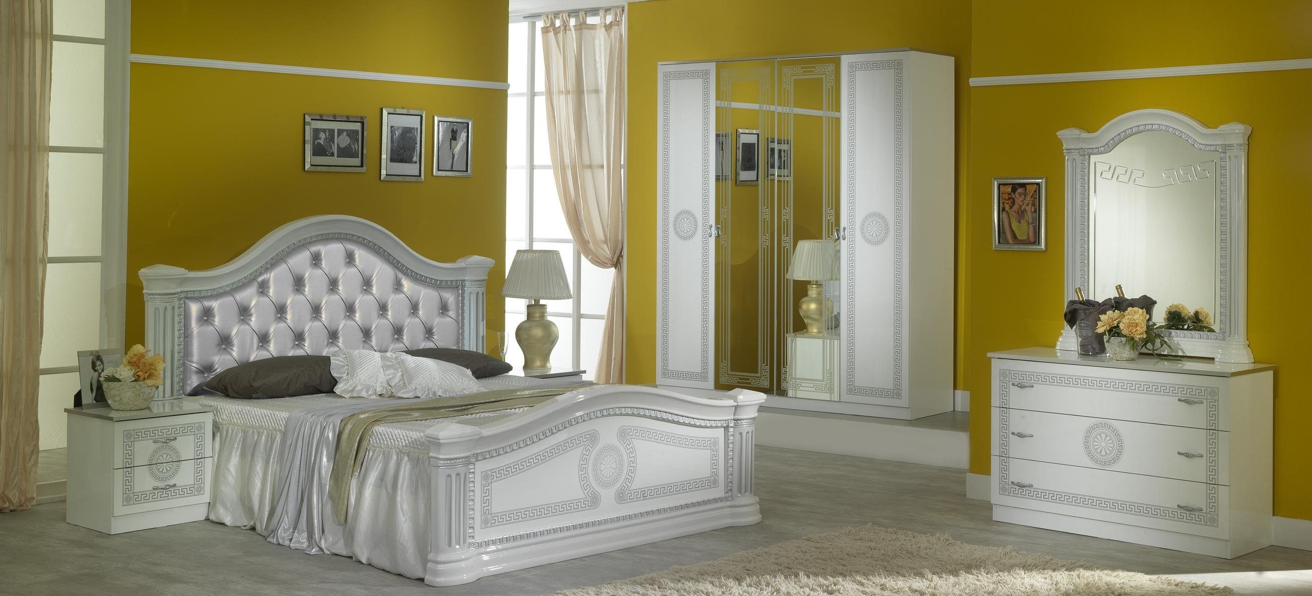 JVmoebel Schlafzimmer-Set 6 tlg Komplettes Schlafzimmer Set Design Modern Luxus Bett