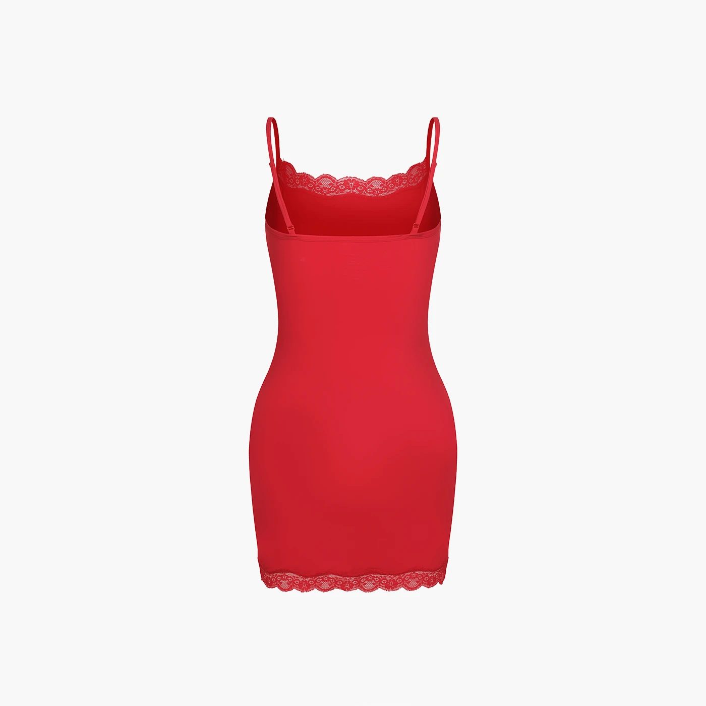 cfab by creamy fabrics Nachthemd Camisole Dress mit Lace-Rot-S (1-tlg) günstig online kaufen